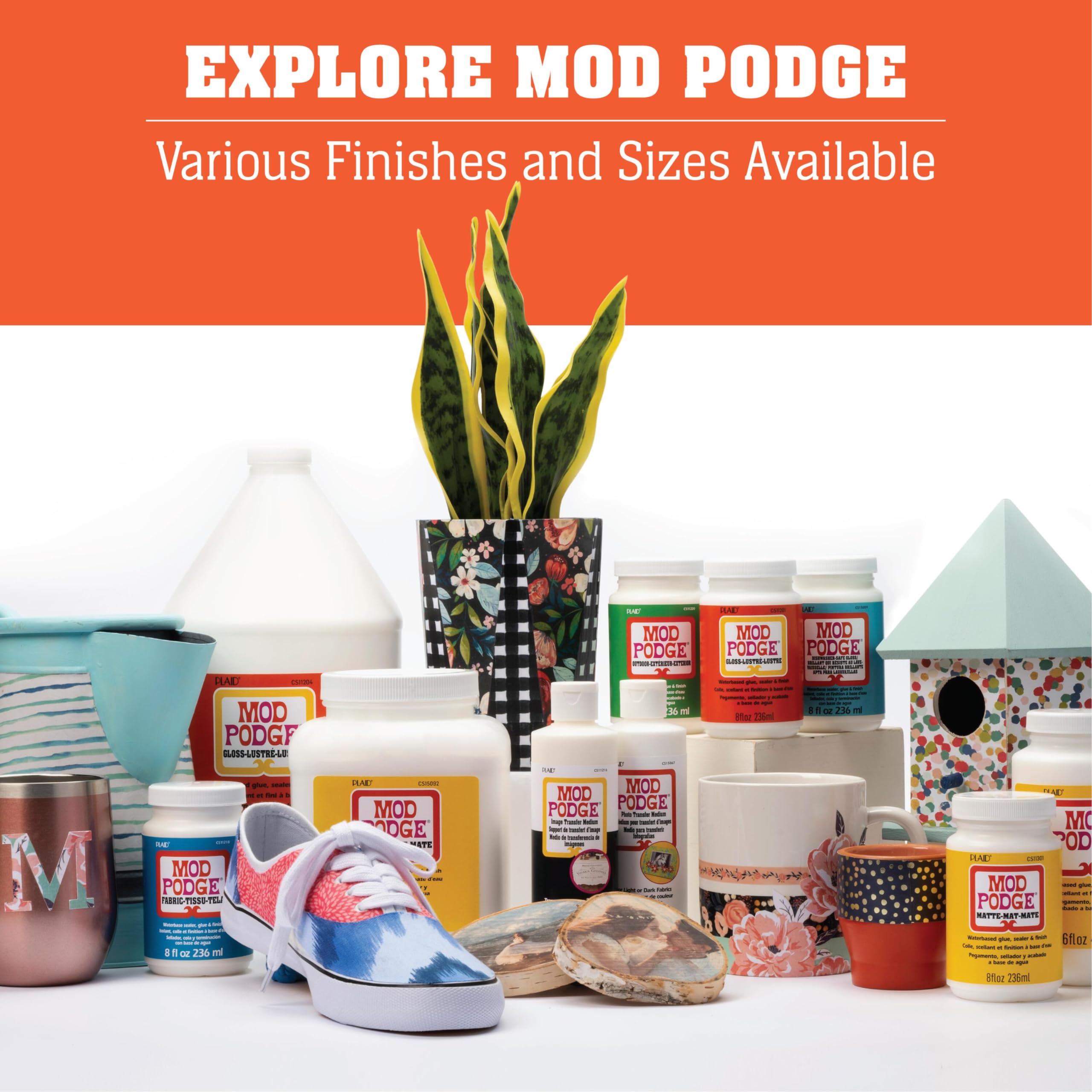 Mod Podge Dishwasher Safe Decoupage Glue Kit - 3 Soft Bristle Brushes Included for DIY Arts & Crafts, Scrapbooking, Home Decor Projects - Waterproof & Durable for Mugs, Plates, Glass & Ceramic Surfaces