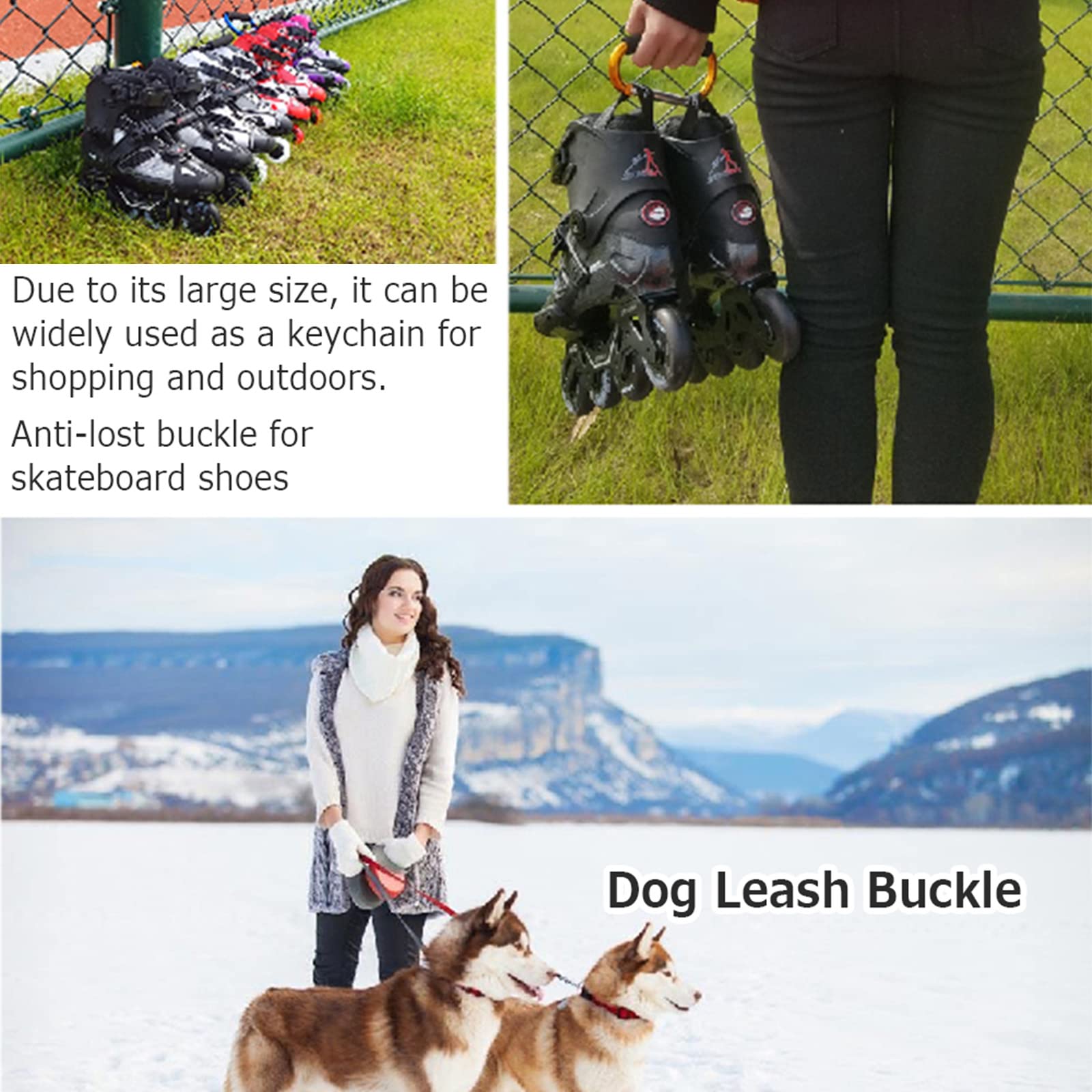 OMUKY 2-Pack Heavy Duty Carabiner Clips - Multipurpose Snap Hooks for Grocery Bags, Strollers, Backpacks & Shopping - Oversized Sponge Handle with Secure Locking Mechanism - Perfect for Outdoor Activities, Camping, Hiking & Daily Errands