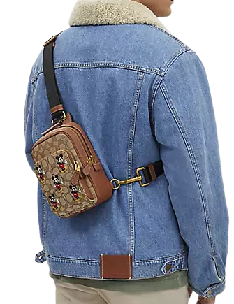 Coach Disney X Coach Track Pack 14 Inch Signature Jacquard Backpack with Mickey Mouse Print - Stylish Disney Collection for Women, Perfect for Travel, School & Everyday Use