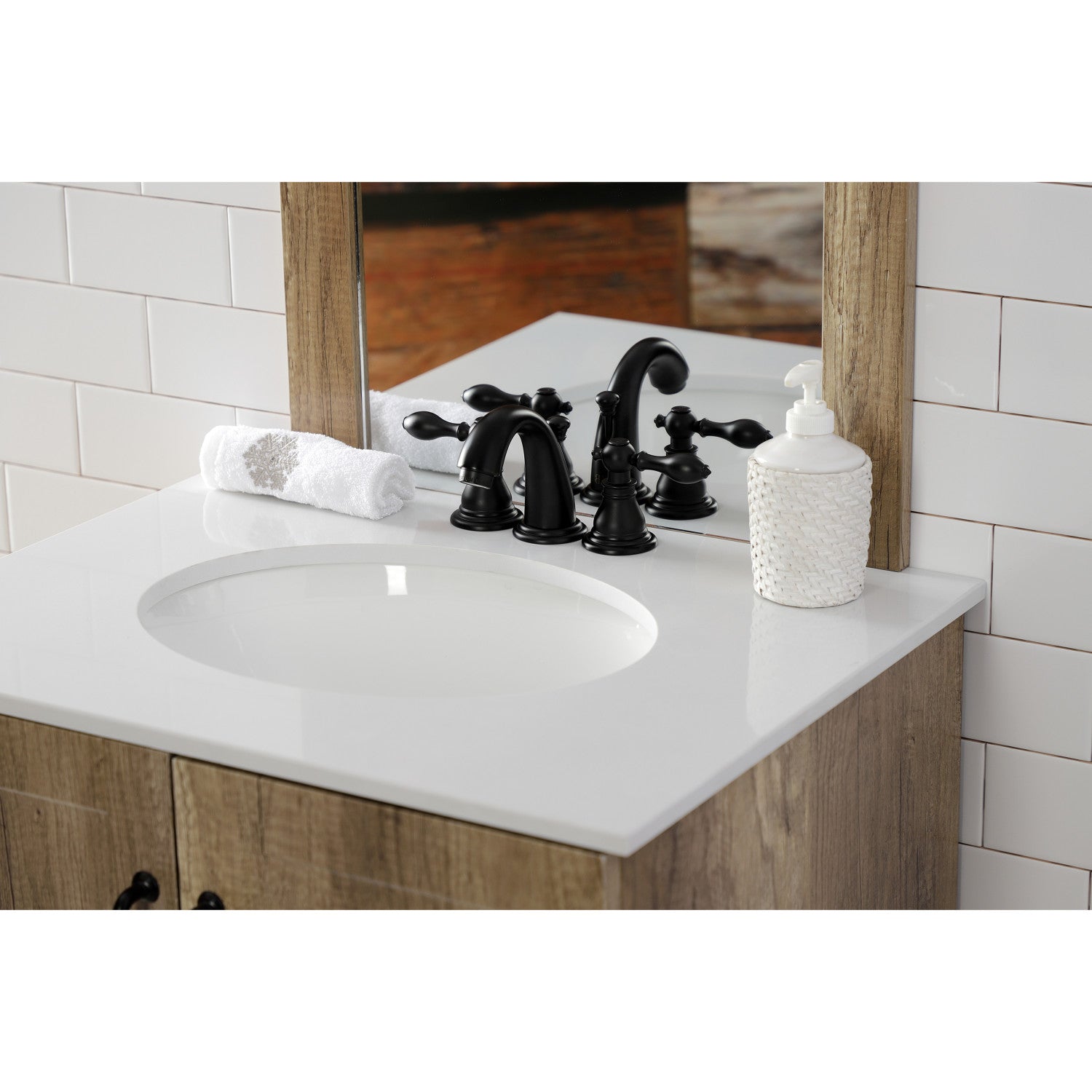 American Classic KB910ACL 3-Hole Widespread Bathroom Faucet - Matte Black Finish with Pop-Up Drain - Perfect for Modern Bathroom Vanities and Powder Rooms