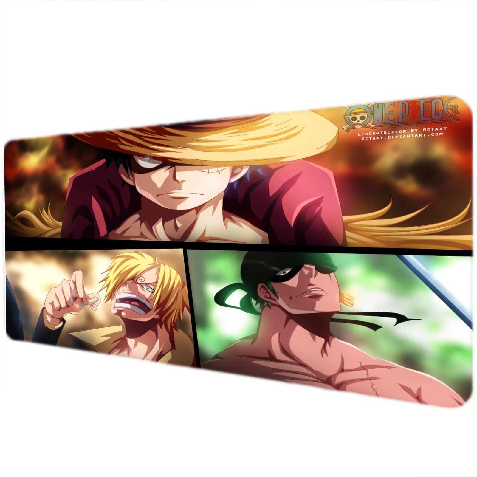 One Piece Anime Gaming Mouse Pad - Large Extended Non-Slip Rubber Keyboard and Mouse Mat for PC, Laptop, Office (15.7x35.4 Inch & 11.8x31.5 Inch) - Perfect for Gaming, Work, and Anime Fans