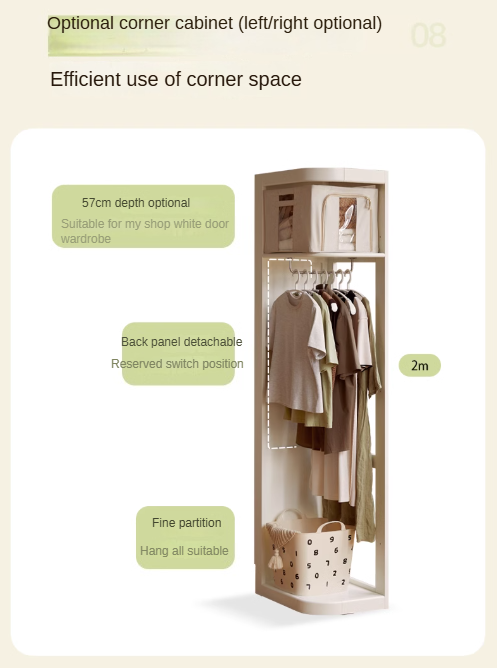 French Cream Pine Solid Wood Wardrobe - Elegant Vintage Closet for Bedroom, Living Room & Guest Room Storage