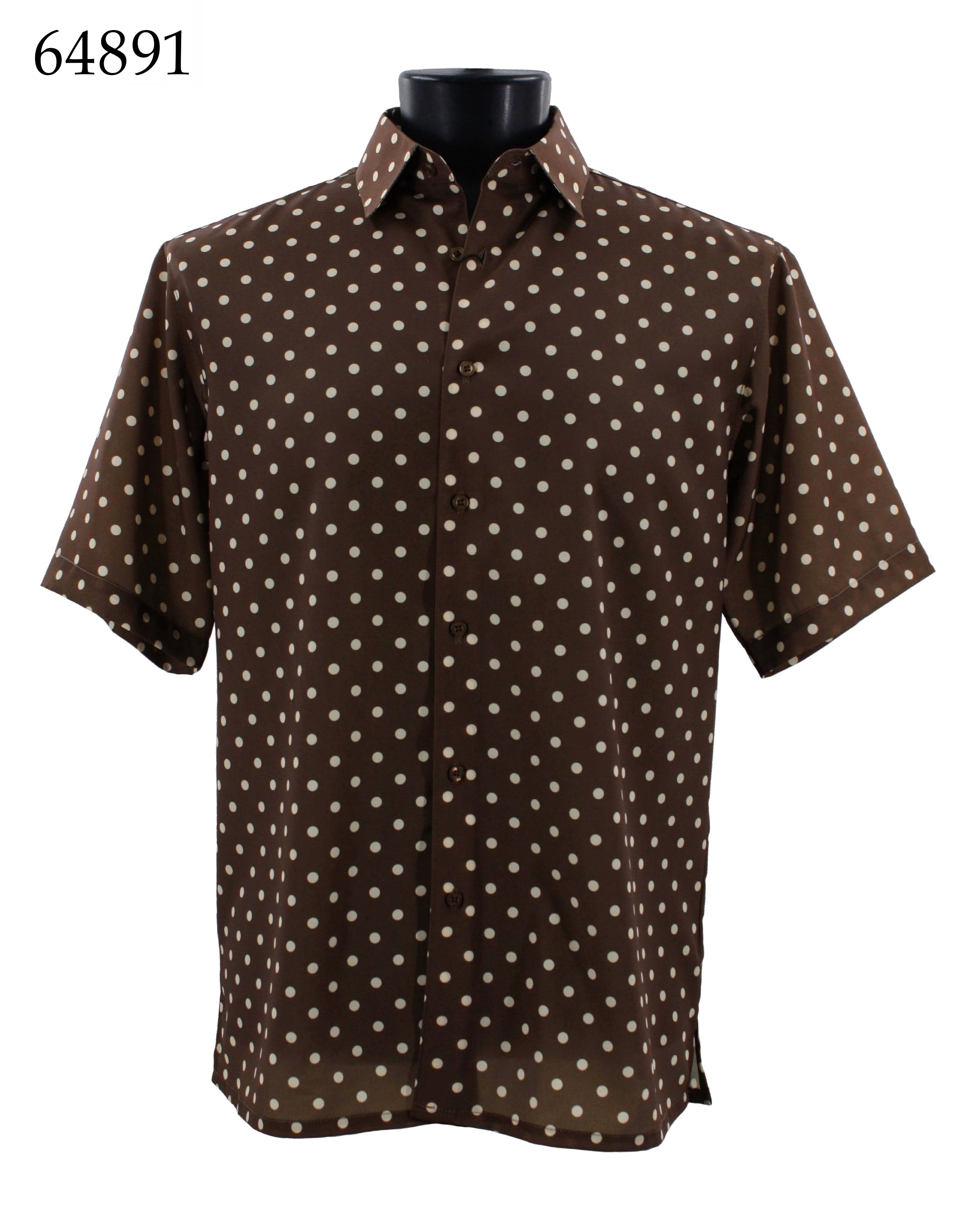 Bassiri Men's Casual Short Sleeve Shirt 64891 - Comfortable Summer Button Down Shirt for Work, Travel & Outdoor Activities