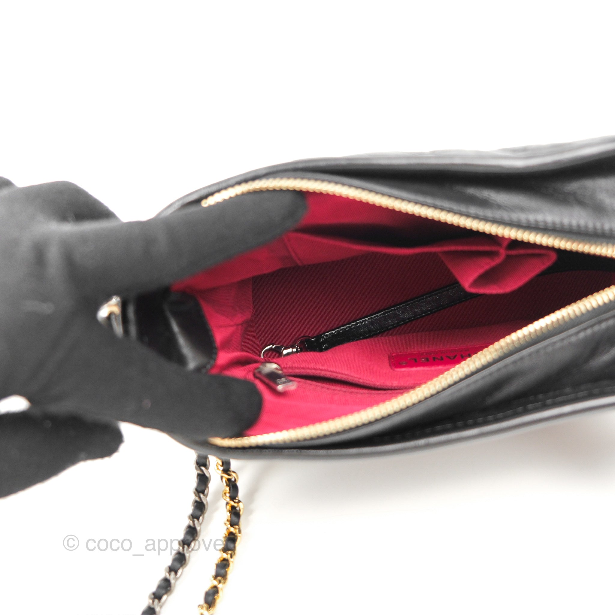 Chanel Chevron Small Gabrielle Hobo Bag in Black Aged Calfskin with Mixed Hardware - Luxury Shoulder Bag for Women, Perfect for Work, Travel and Everyday Use