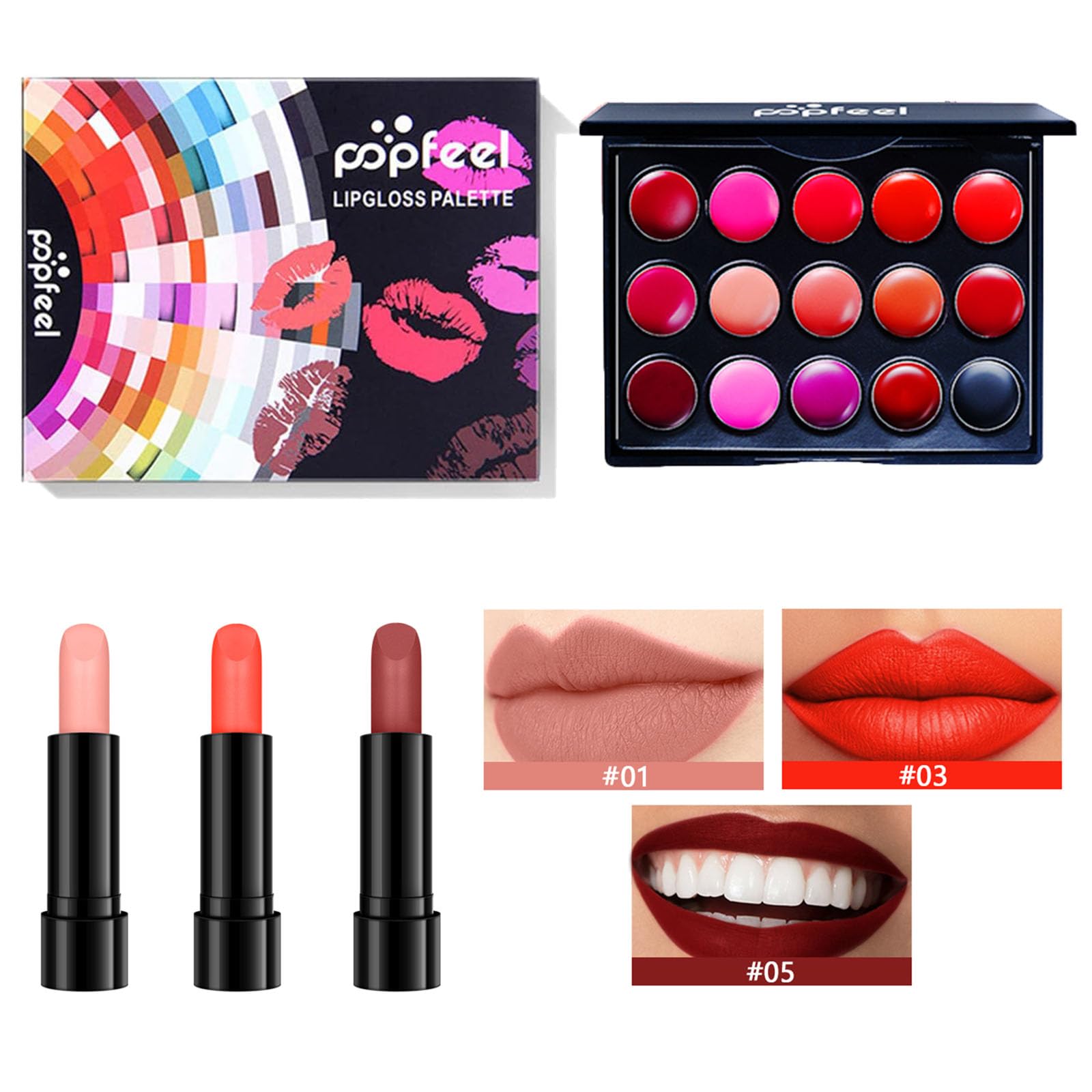 Joyeee Complete Makeup Kit for Women - 12 Color Eyeshadow Palette, Lipstick Set, Lip Gloss & Professional Makeup Brushes | Perfect for Daily Use, Parties & Professional Makeup Looks