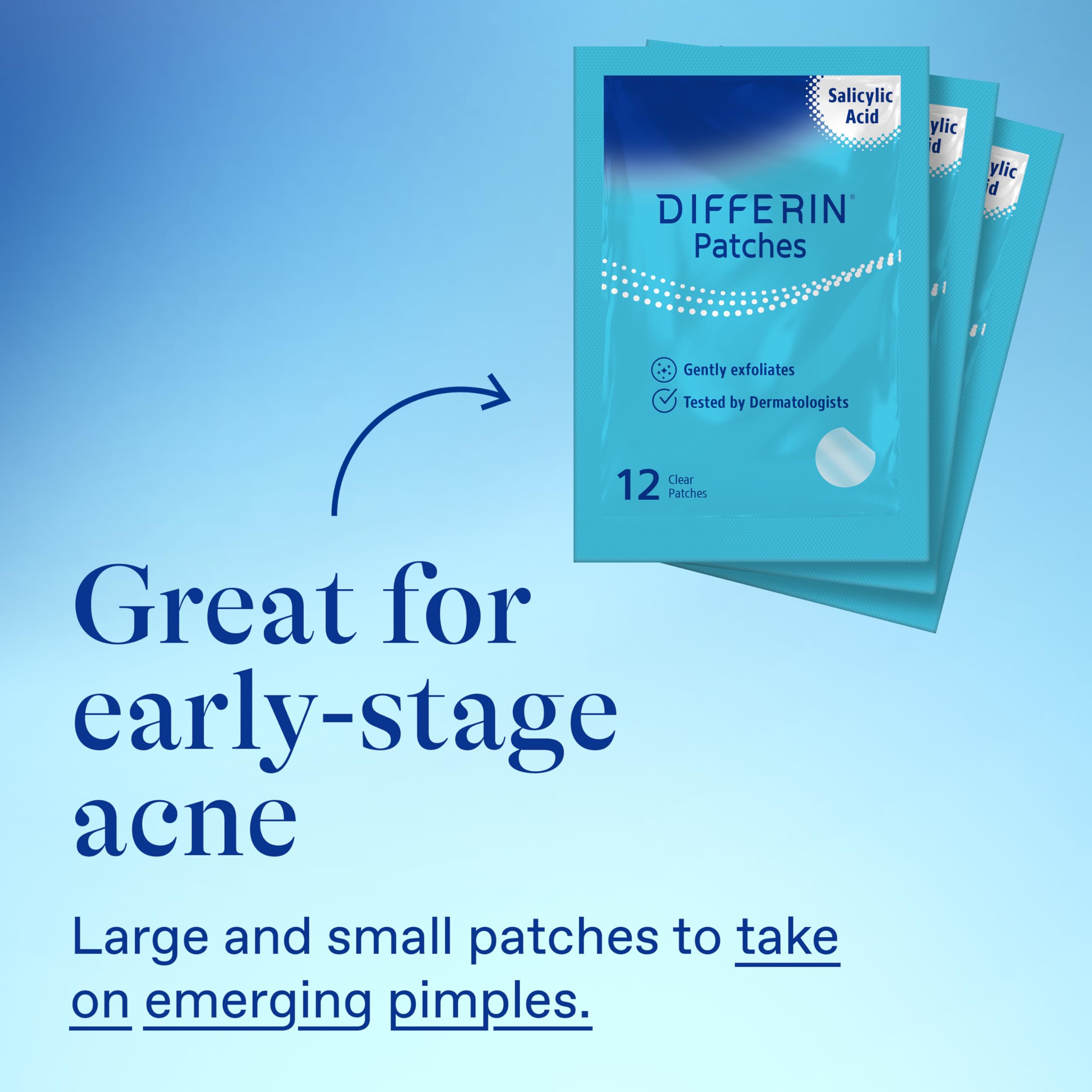 Differin Acne Patches with Salicylic Acid & Centella - 36 Count Pimple Patches for Acne Prone Skin | Fast Triple Action Treatment for Day & Night Use | Dermatologist Tested | Perfect for Travel, Gym & Daily Skincare Routine