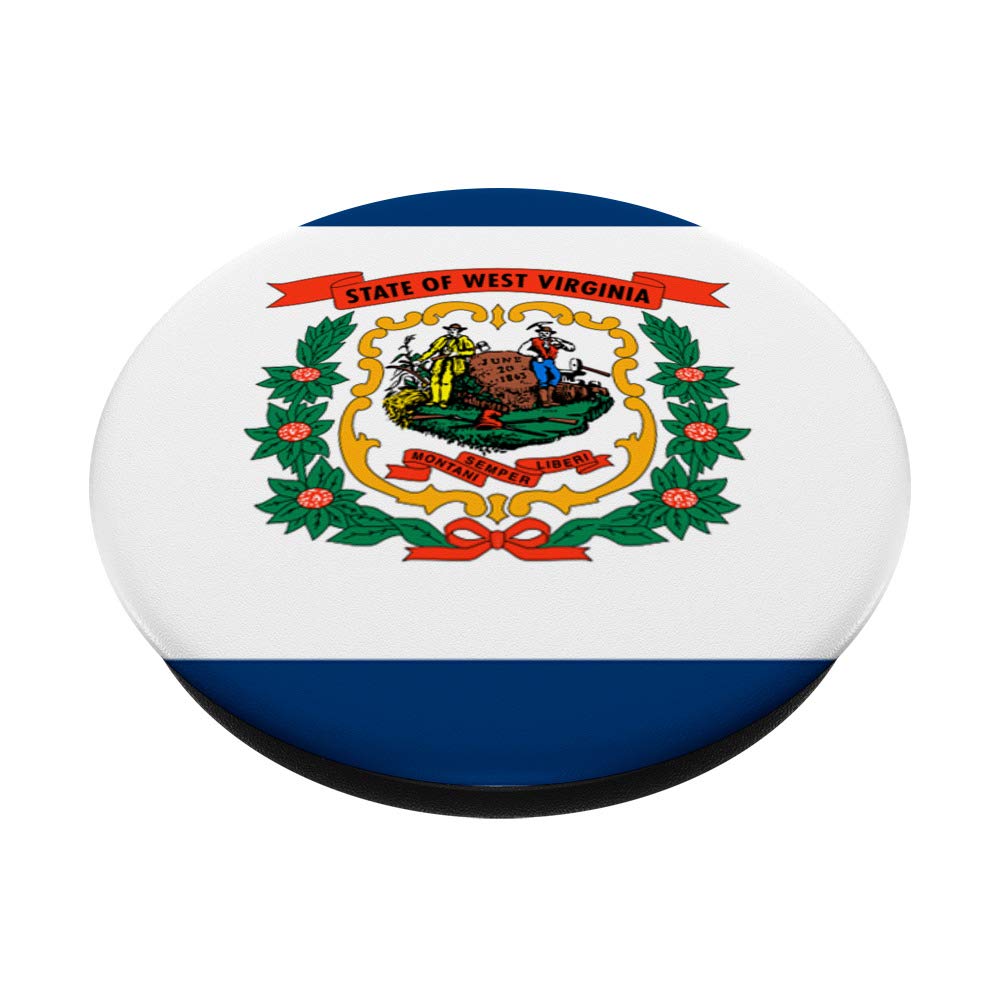 West Virginia Flag PopSockets PopGrip - Interchangeable Phone & Tablet Stand with Swappable Base | Perfect for WV Pride, College Dorms & Tailgating