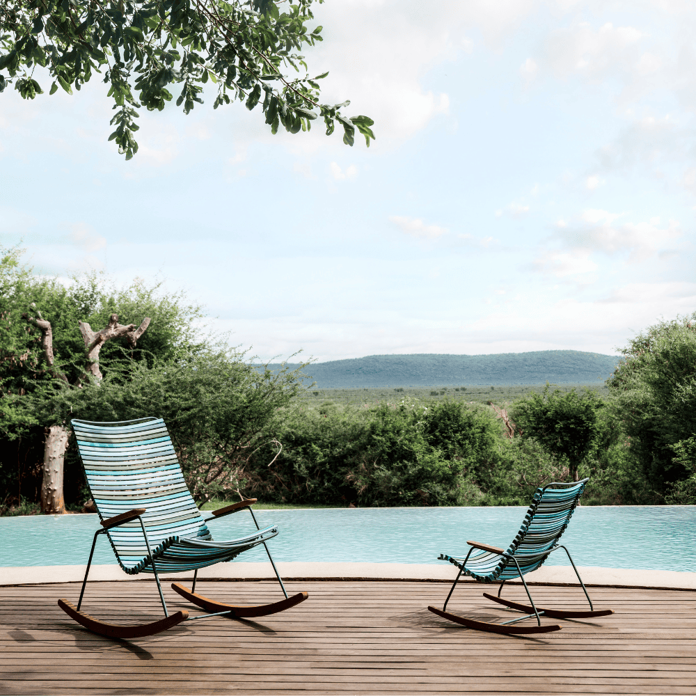 CLICK Outdoor Rocking Chair - Patio, Garden & Porch Relaxation - Comfortable All-Weather Wicker Rocking Chair for Backyard, Poolside & Deck Use