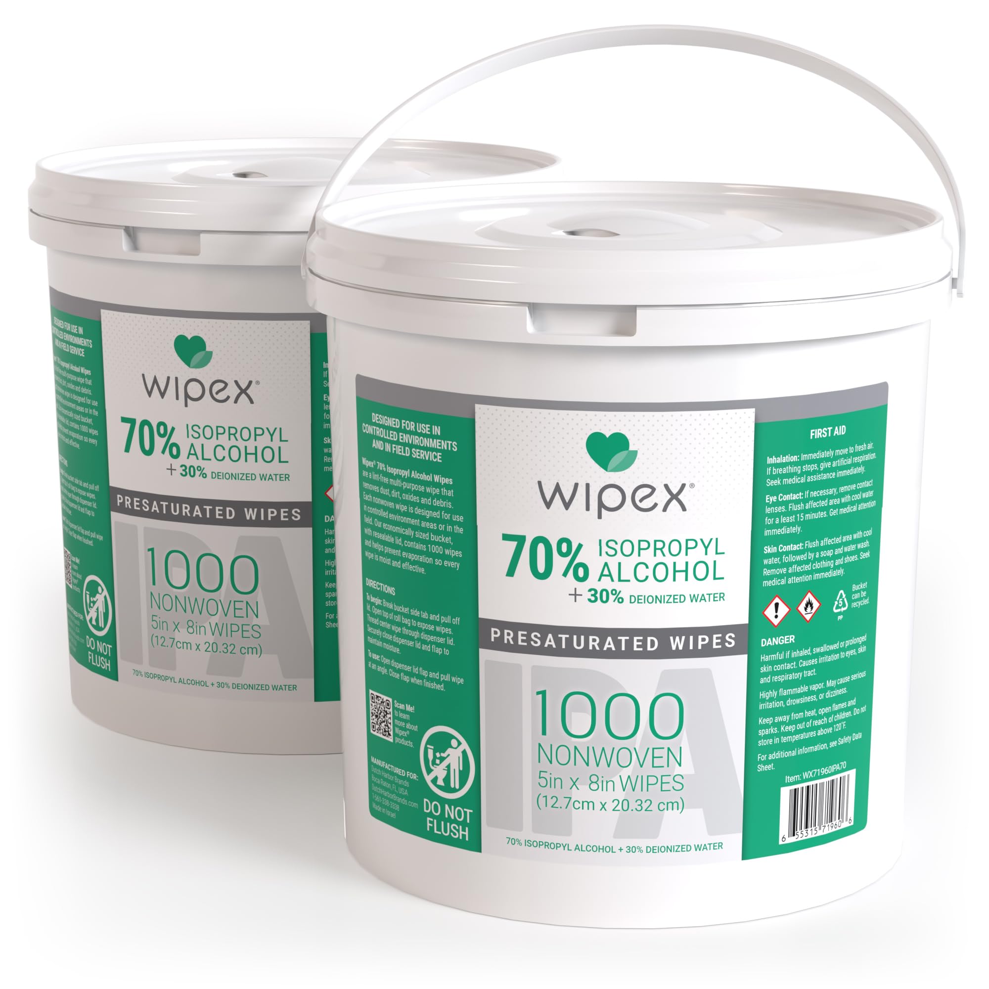 Wipex 70% Isopropyl Alcohol Wipes - Bulk Pack of 1000 Count (2 Packs) - Lint-Free SMS Cloth for Electronics, Screens & Tech Cleaning - Ideal for Home, Office & School Sanitization - Perfect for Phones, Keyboards, Glasses & Medical Equipment Disinfection