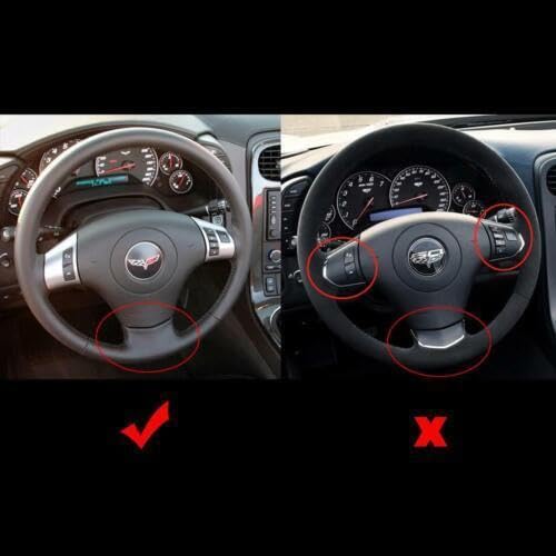 Hydro-Dip Carbon Fiber Steering Wheel - Red, Compatible with Chevy Corvette C6 2006-2011 ZR1 Z06 Models | Premium Racing Style Upgrade for Enhanced Grip & Performance | Perfect for Track Days & Custom Car Builds