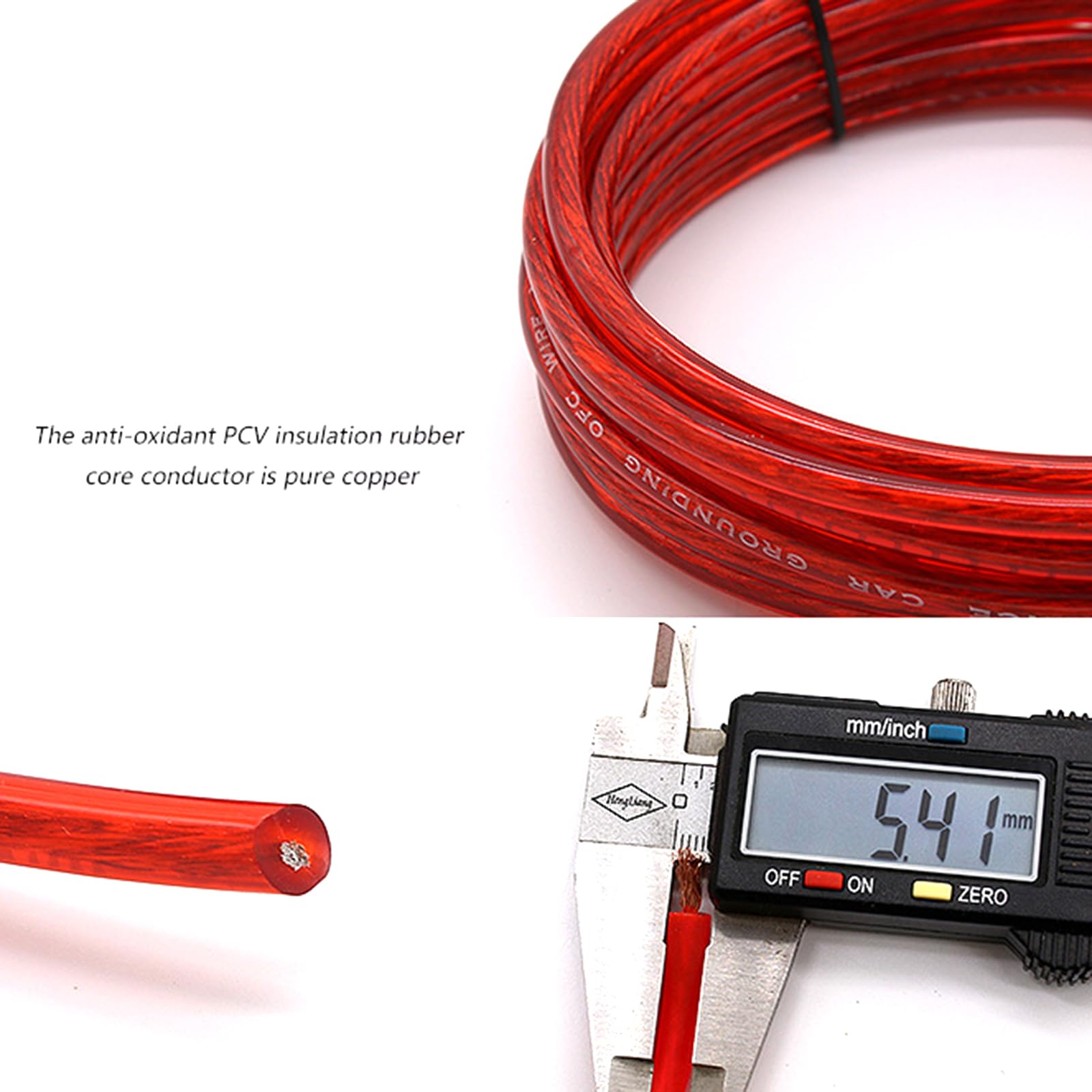 10GA Power Amplifier Cable - High Performance Car Audio Subwoofer Speaker Wire for Amplifier Installation - Perfect for Car Stereo, Home Theater & DIY Audio Systems