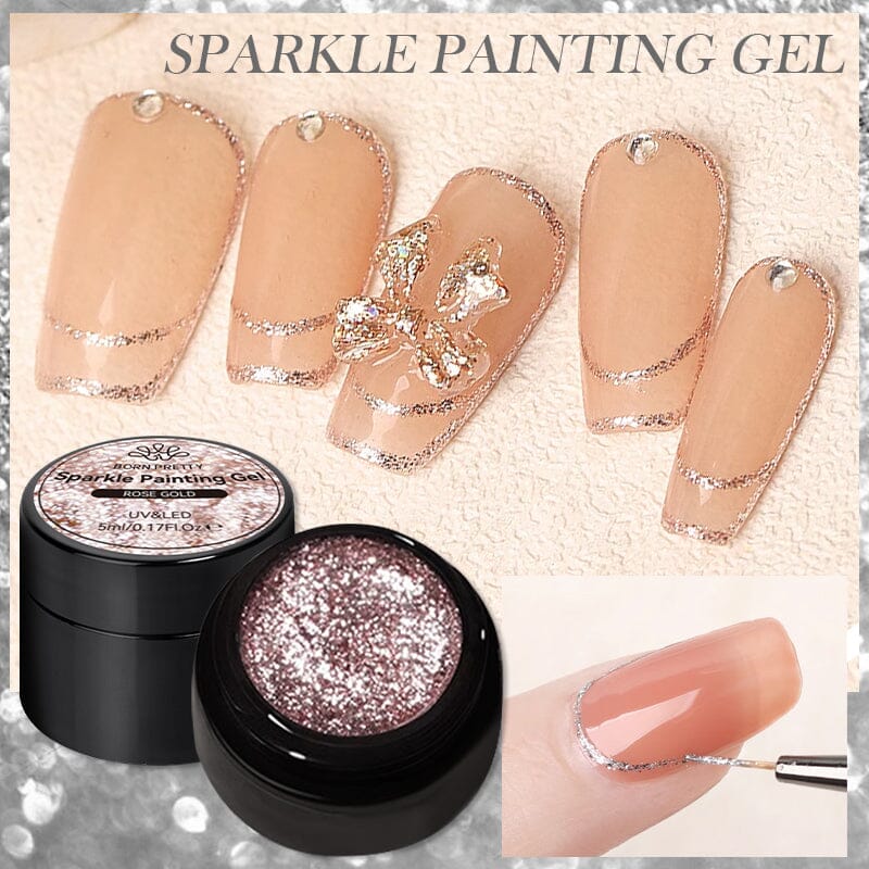 Sparkle Painting Gel 5ml - Glitter Nail Art Polish for DIY Manicure - Perfect for Parties, Weddings & Special Occasions