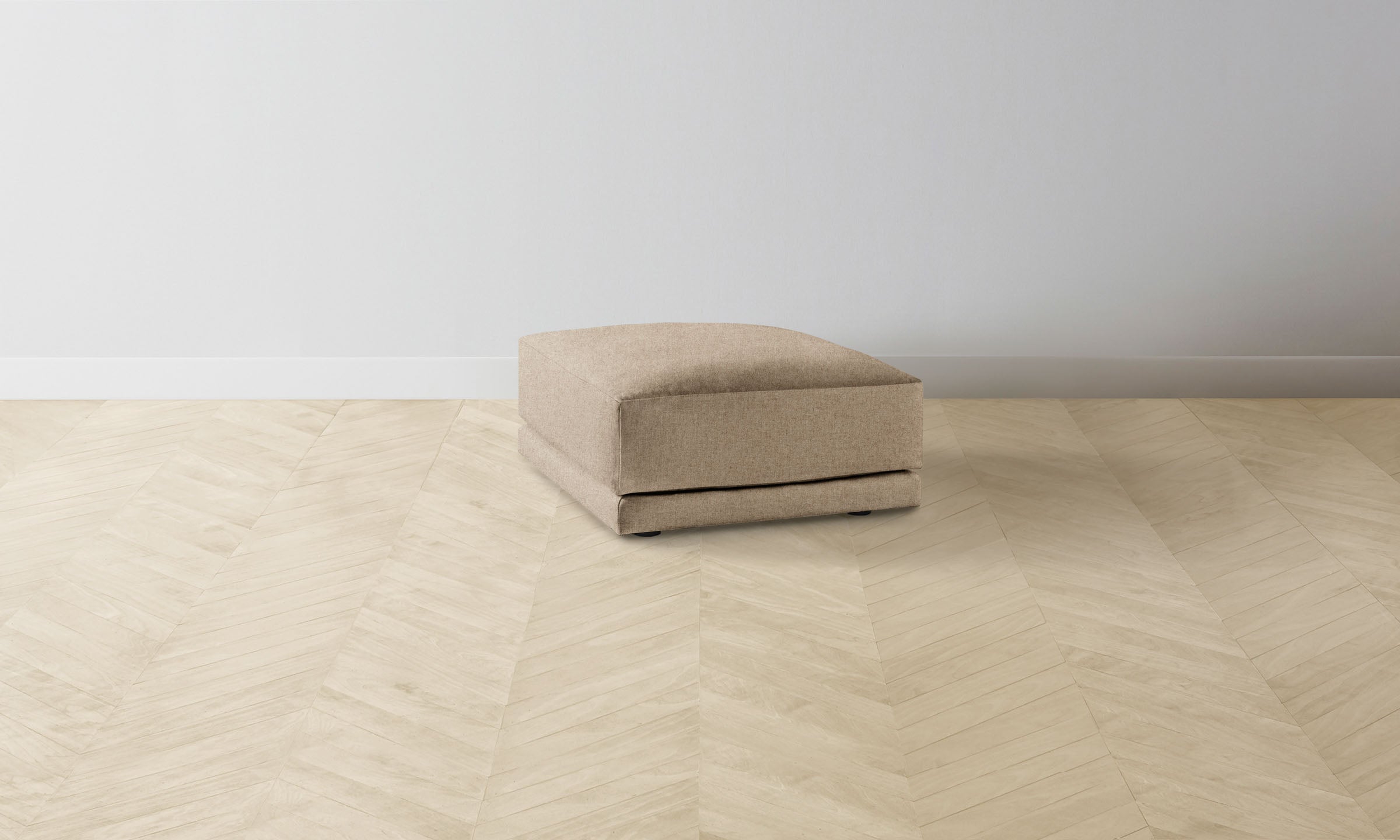 Premium Italian Brushed Wool Ottoman with Fox Design - The Jones Ottoman for Living Room, Bedroom & Home Decor