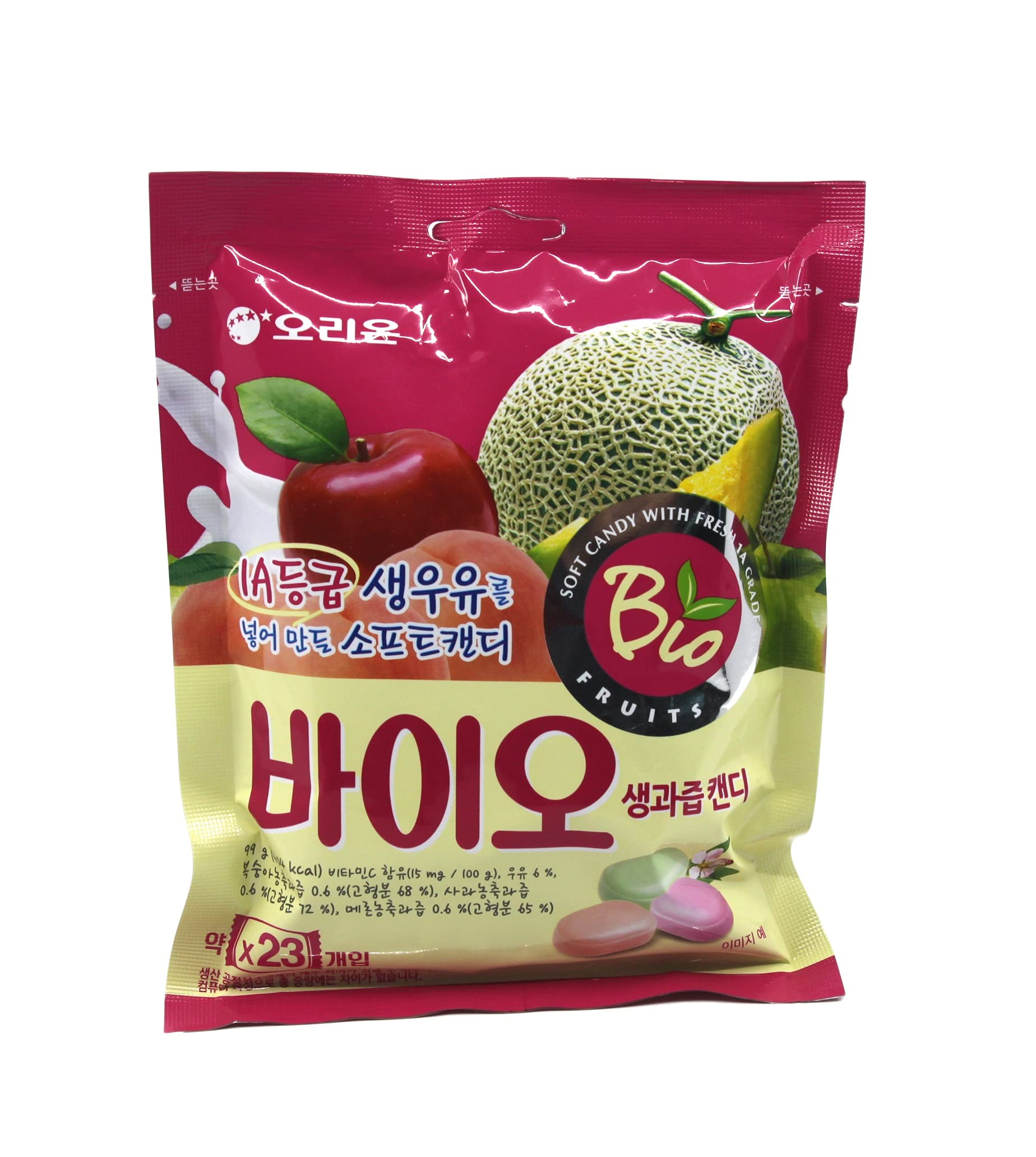 Korean Bio Soft Fruit Milk Candy - K FOOD Chewy Candy (99g/3.49oz) | Delicious Snack for Office, School & Travel