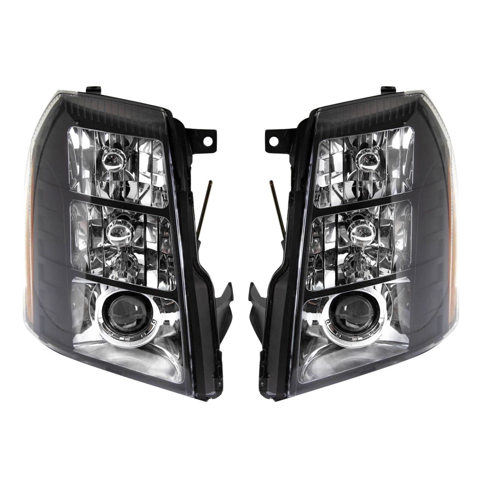 2007-2014 Cadillac Escalade Headlight Assembly Set - Driver & Passenger Side Replacement for Escalade ESV & EXT (2007-2013) - Durable LED Headlights for Night Driving & Off-Road Adventures