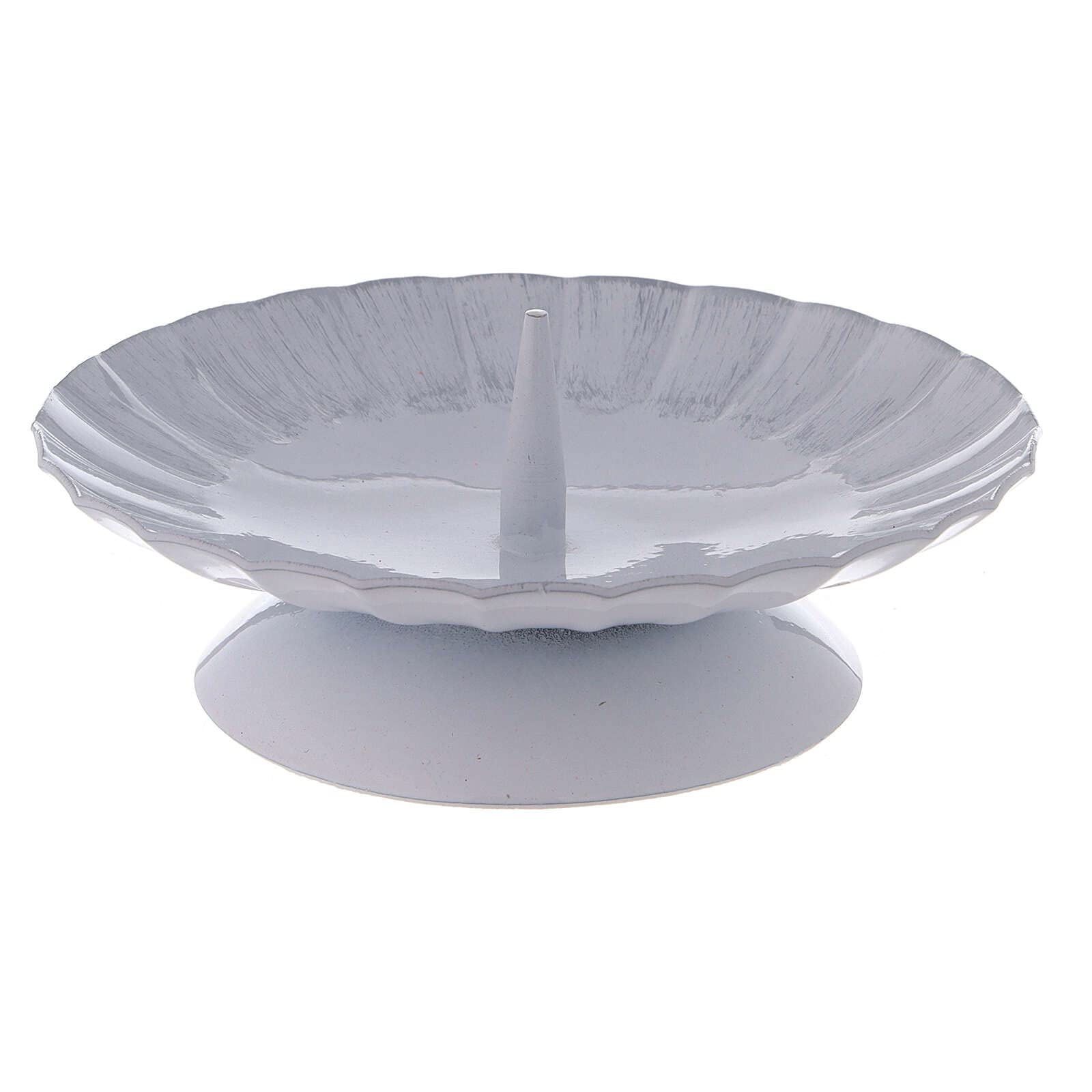 Elegant White and Silver Iron Candle Holder with 12cm Diameter - Perfect for Wedding, Home Decor, and Romantic Dinner Ambiance