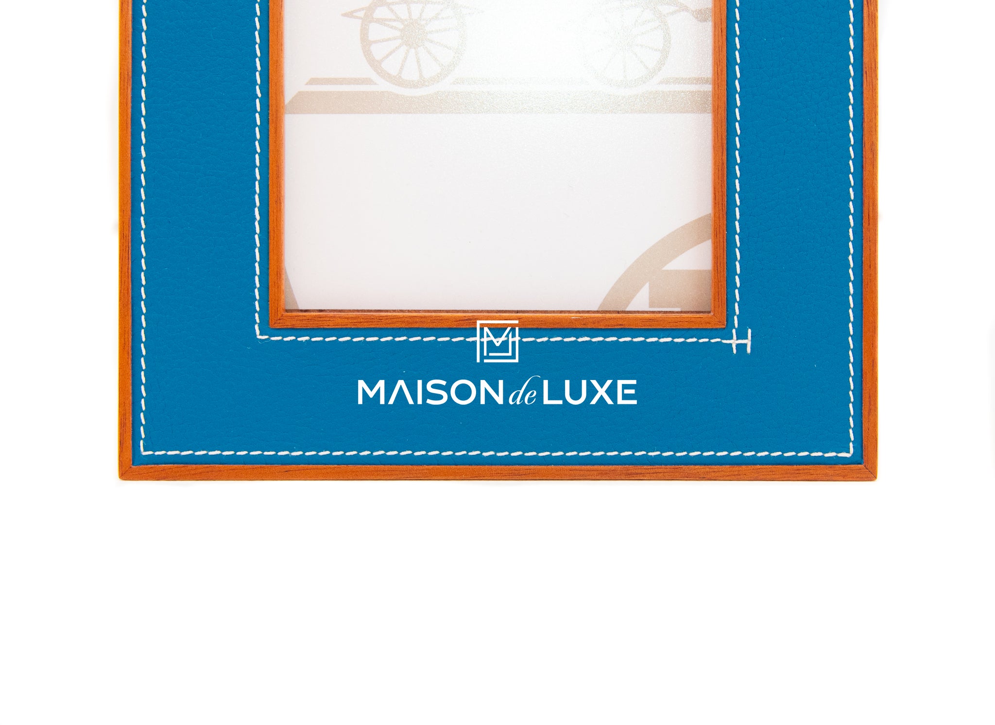 Hermes Classic Pleiade Leather Photo Frame - Blue Izmir | Premium Leather Picture Frame for Home & Office Decor | Perfect for Displaying Family Photos, Wedding Pictures & Artwork