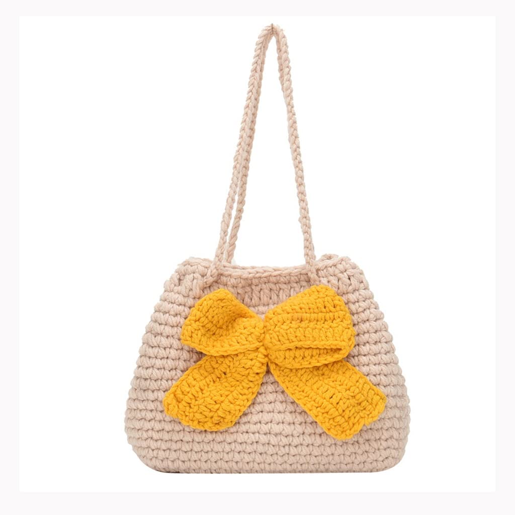 DIY Handmade Bowknot Messenger Shoulder Bag - Yellow Gift for Girlfriend, Women, Teens | Perfect for Birthday, Valentine's Day, Anniversary & Everyday Use