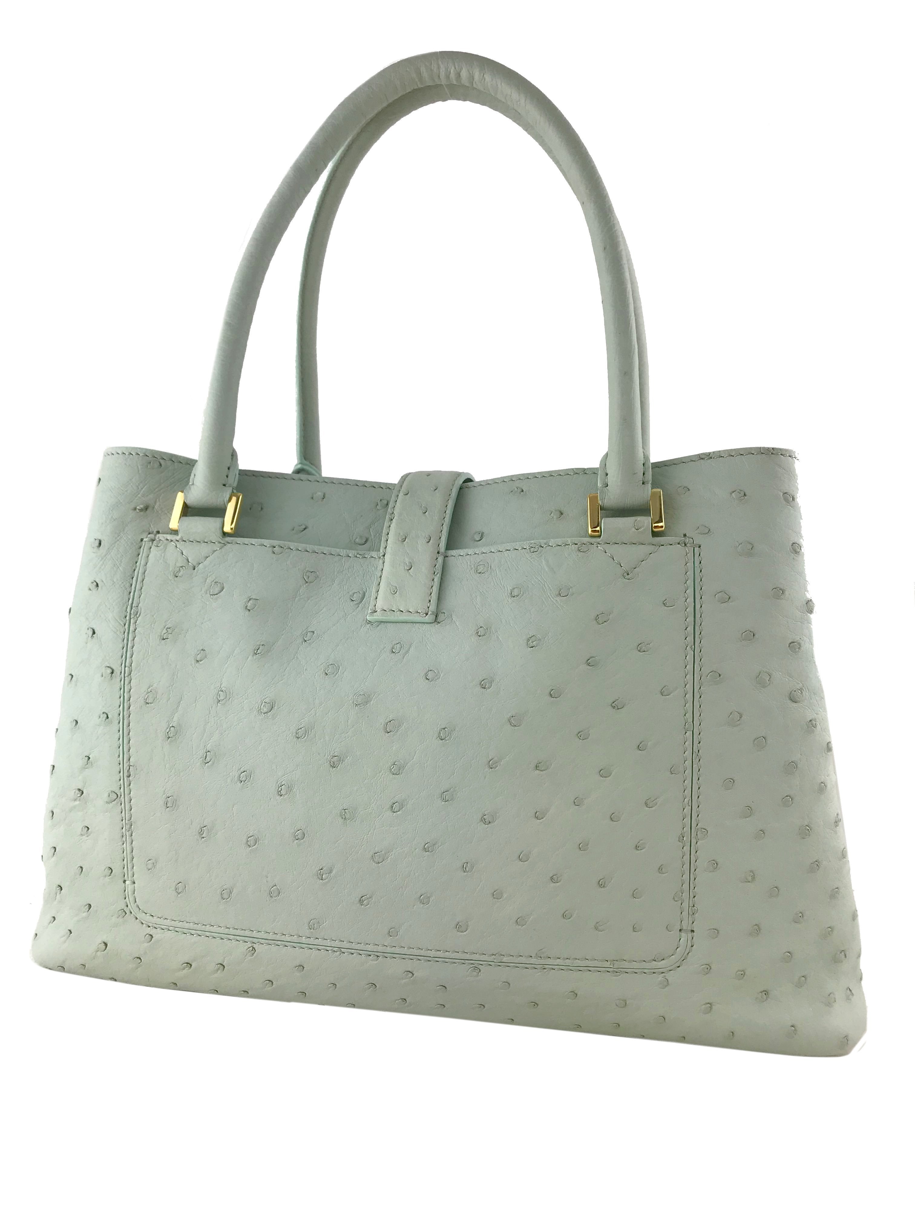 Luxury Loro Piana Ostrich Leather Bellevue Handbag for Women - Elegant Designer Tote Bag for Work, Travel & Everyday Use