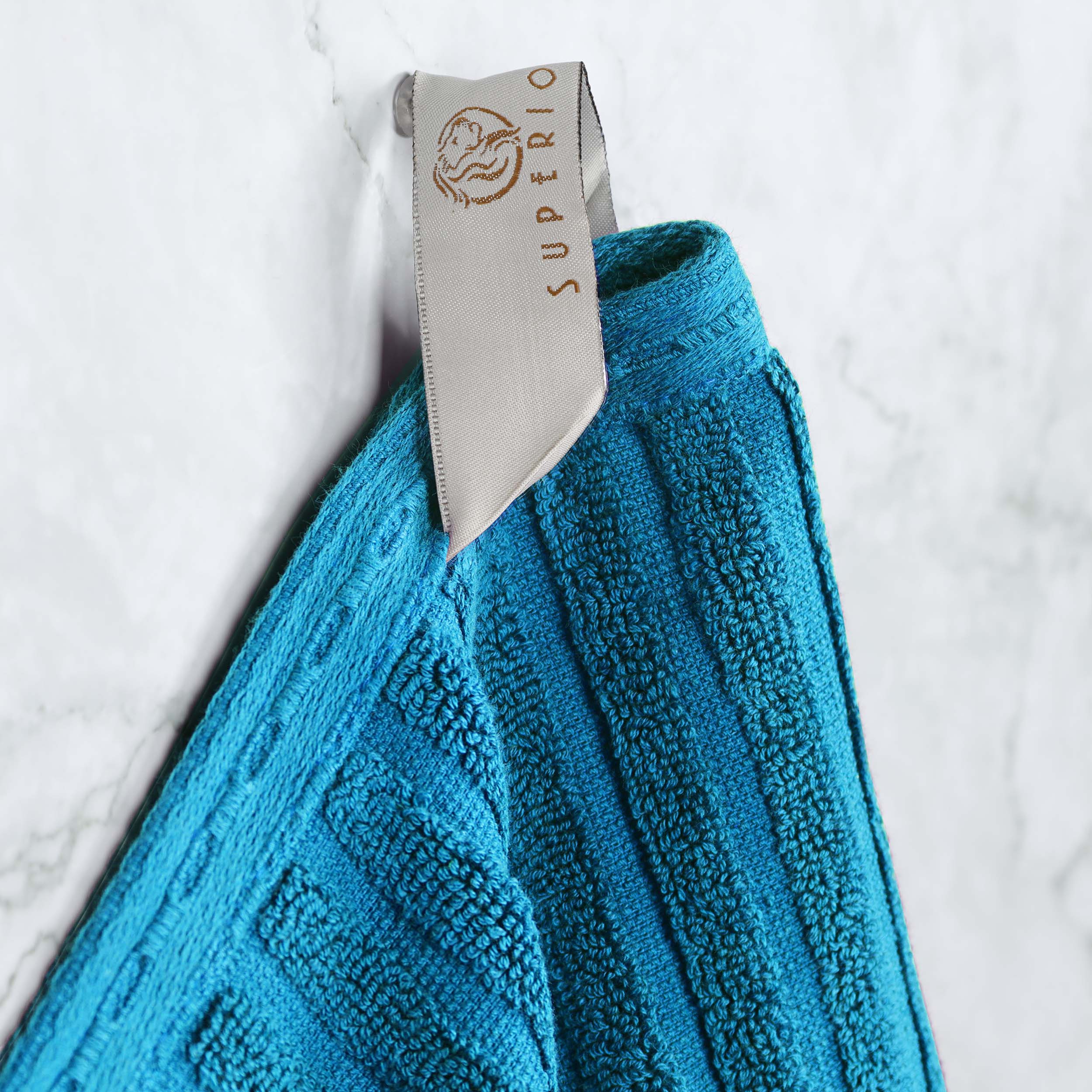 Premium Cotton Ribbed Textured Hand Towels - Ultra Absorbent 4-Piece Bath Towel Set for Kitchen, Bathroom & Gym - Soft Quick-Drying Guest Towels