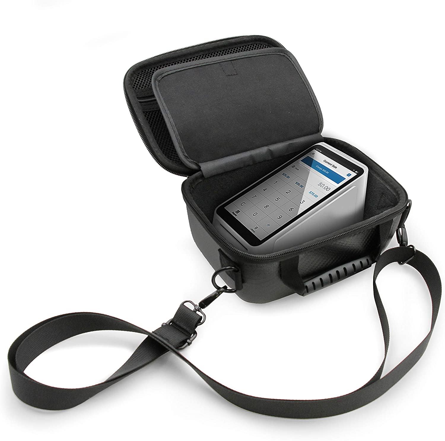 CASEMATIX Waterproof Travel Carry Case for Square Terminal Reader & Printer Accessories - Portable Shoulder Strap Bag for Secure Storage | Perfect for Business Trips, Market Vendors & Mobile Payments