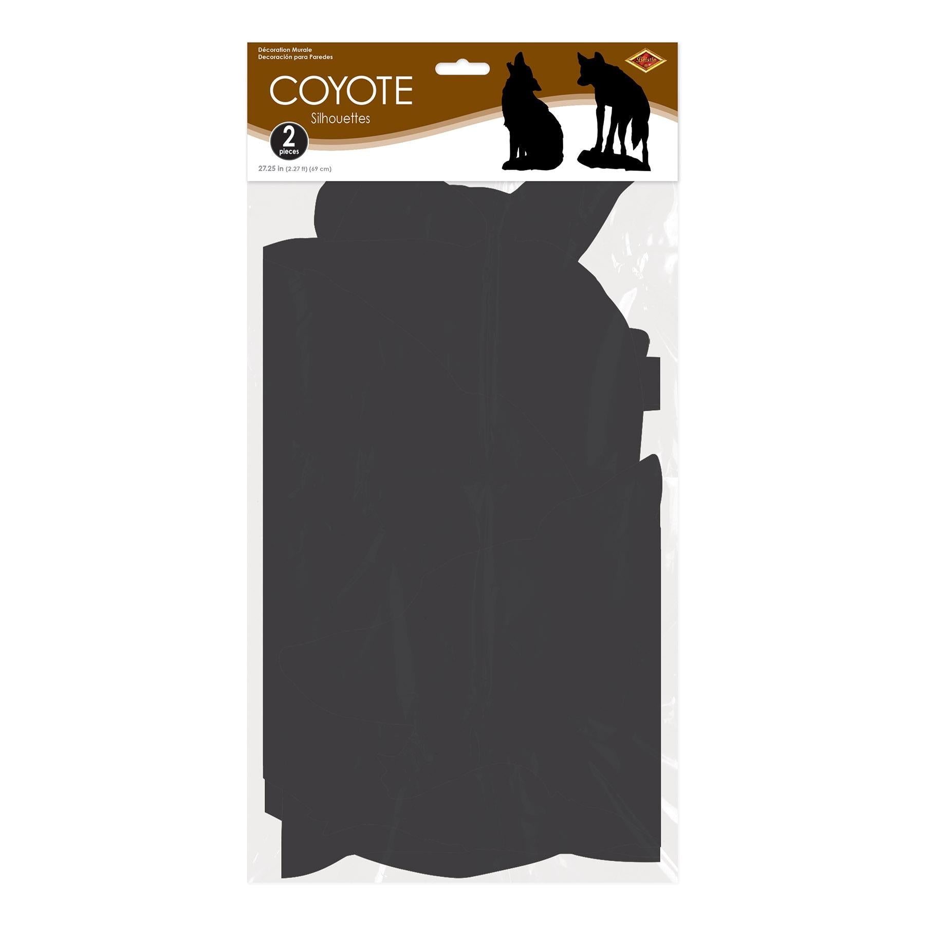 12 Pack Beistle Coyote Party Silhouettes - Western Themed Cutouts for Halloween, Birthday & Cowboy Party Decorations - Perfect for Wall, Window and Photo Booth Backdrops