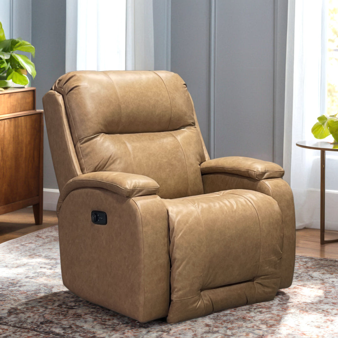Maverly BeCozzi Power Recliner Chair - Electric Lift Recliner for Living Room, Elderly & Mobility Assistance - Comfortable Leather Massage Reclining Sofa with USB Charger & Cup Holders - Perfect for Home Theater, Nursing & Relaxation