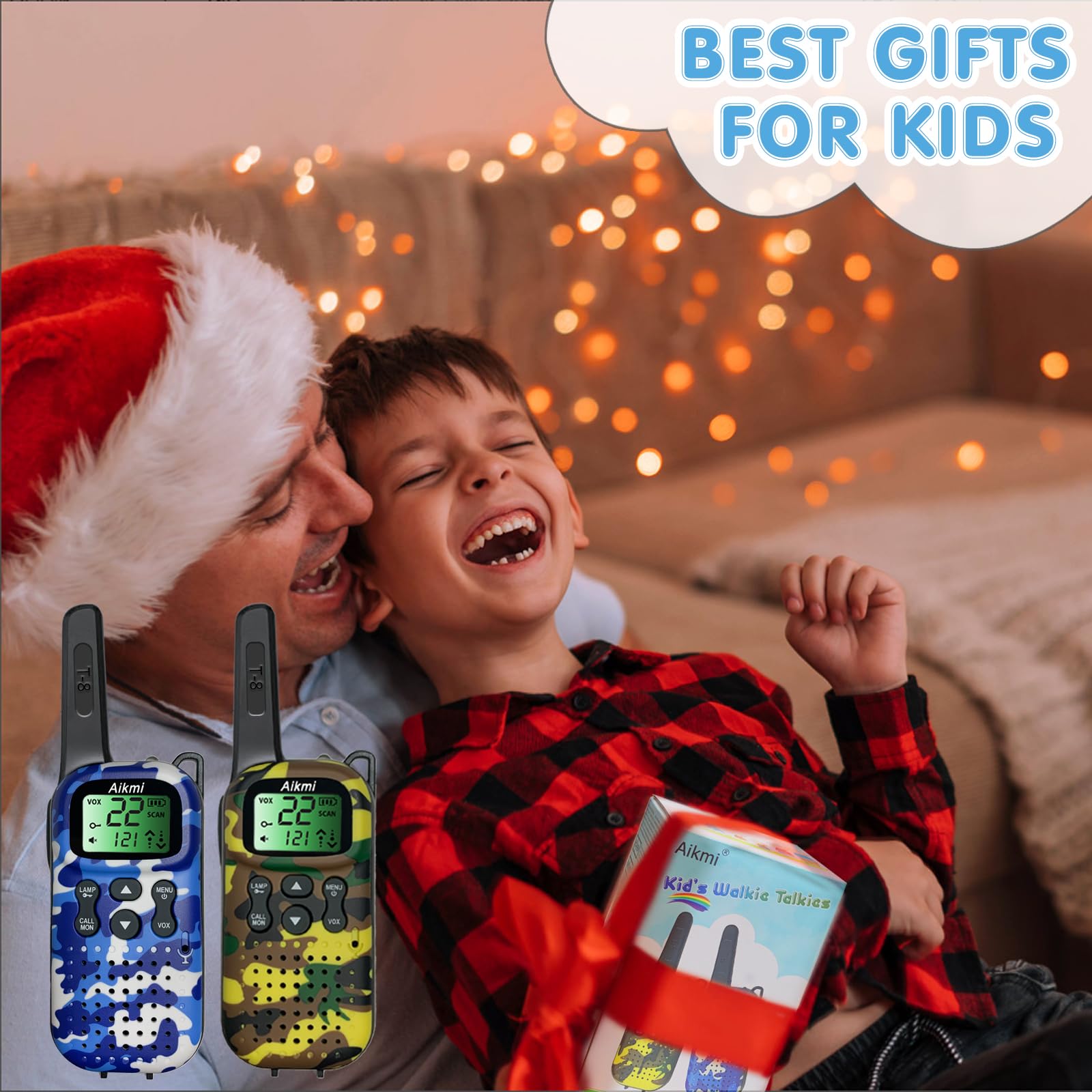 Kids Walkie Talkies - 2 Way Radios for Boys & Girls Ages 5-9 | Outdoor Adventure Toys with Camping Gear | Army Soldier Pretend Play | Birthday Gifts for Kids (Yellow & Blue) - Perfect for Camping, Hiking & Backyard Adventures