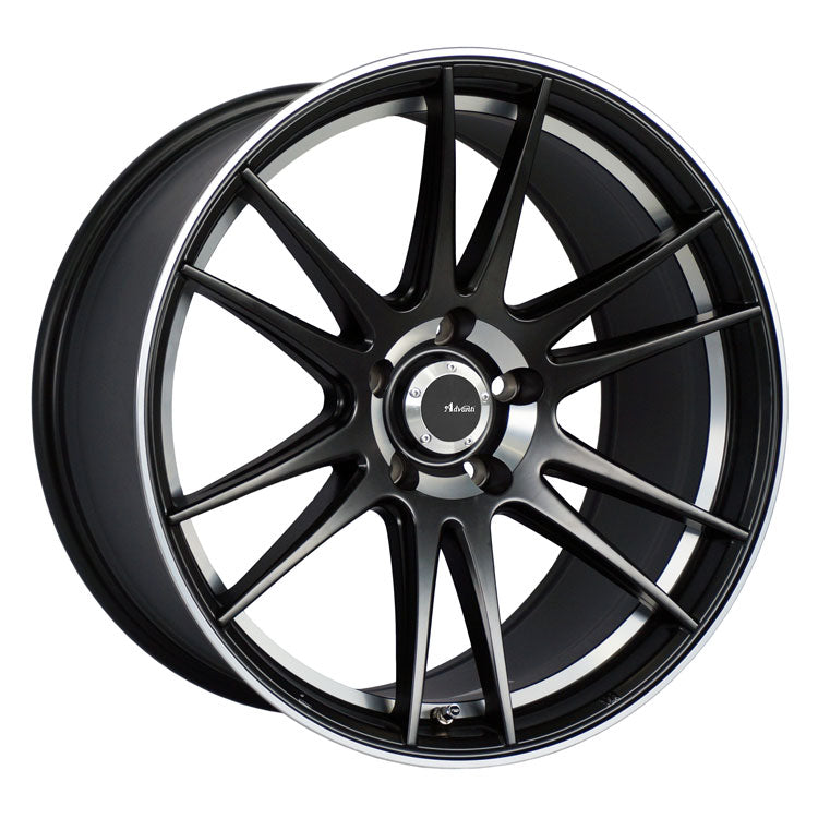 Advanti Optimo Matte Black 19x8.5 +38 5x100mm 73.1mm Wheel - Machine Lip & Undercut Design for Performance Cars | Perfect for Street Racing & Custom Builds