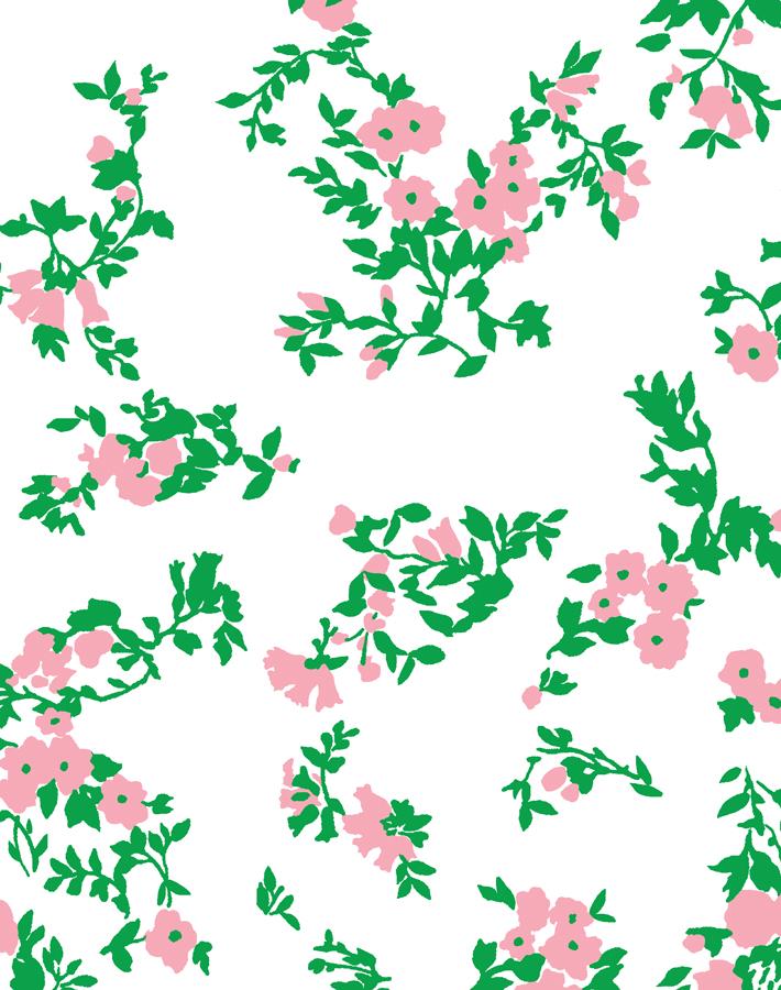 Clare V. Françoise Floral Wallpaper - Pink & White Peel and Stick Wallpaper for Bedroom, Nursery, or Home Office Decor
