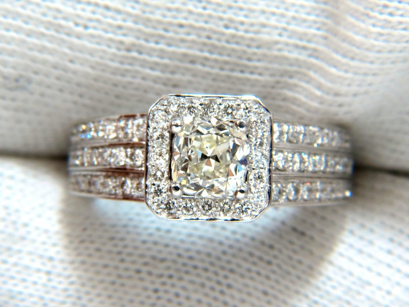 2.22ct GIA Certified Natural Cushion Cut Diamond Ring in 14K White Gold with Square Raised Setting - Perfect for Engagement, Wedding & Anniversary Gifts
