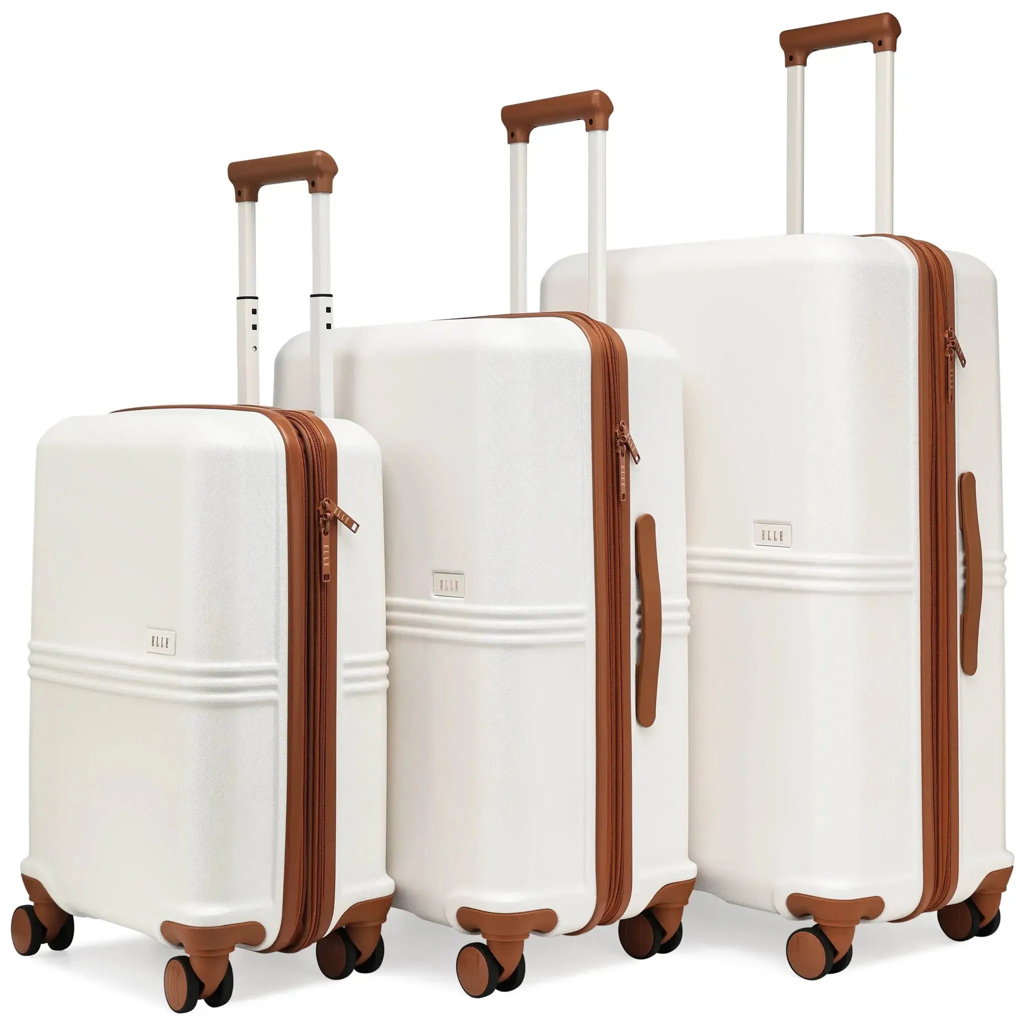 3-Piece Expandable Polycarbonate Luggage Set - Lightweight Durable Suitcase for Travel, Business & Vacation - TSA Lock & 360° Spinner Wheels (Black) | Perfect for International Flights, Family Trips & Business Travel
