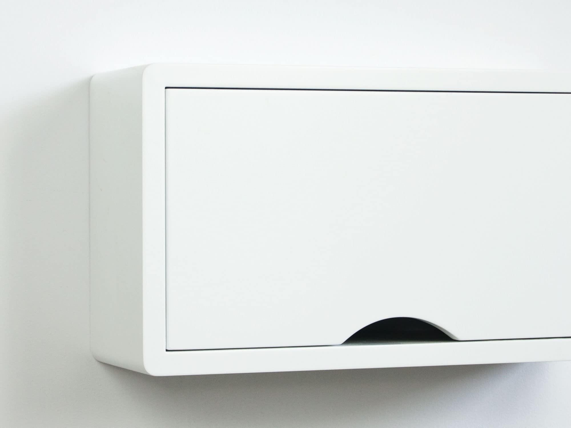 Premium White Floating Wall Cabinet - Modern Small Storage Shelf for Bathroom, Kitchen & Bedroom - High-Quality Wall Mounted Organizer Made in Canada
