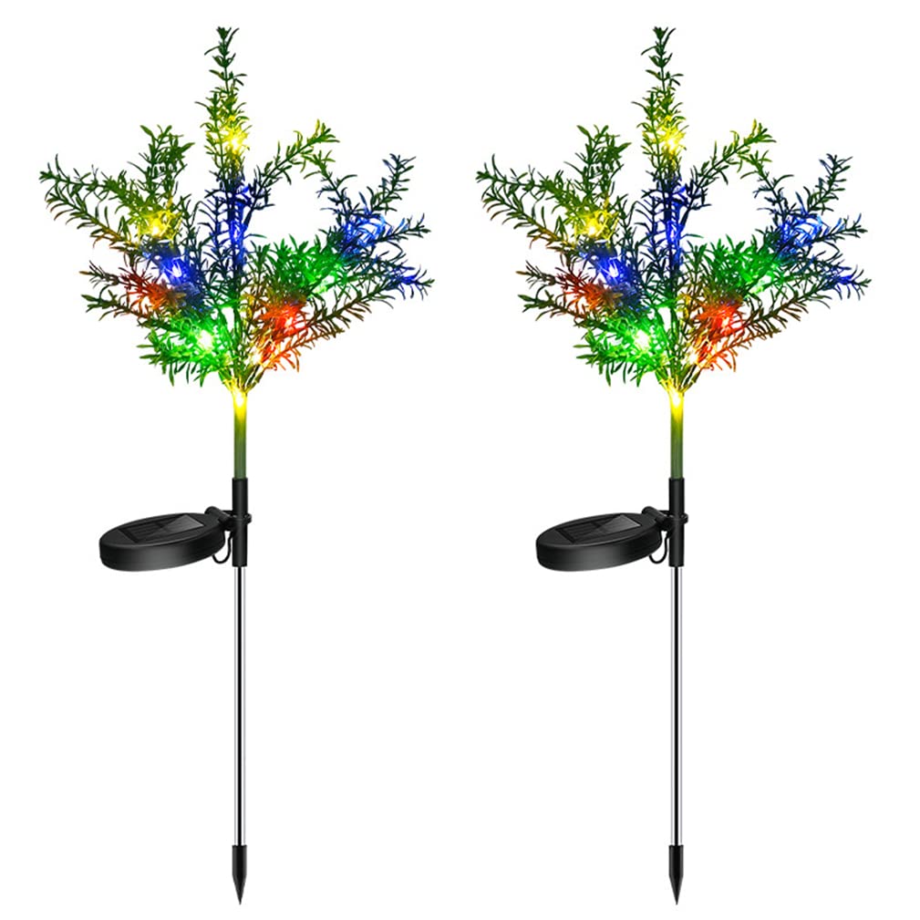 RXF Solar Decorative Garden Stakes Lights - 8pcs Multi-Color LED Solar Christmas Tree Lights for Outdoor Decor, Waterproof Landscape Lighting for Lawn, Yard, Patio & Pathway | Perfect for Holiday Decorations, Garden Parties & Nighttime Ambiance