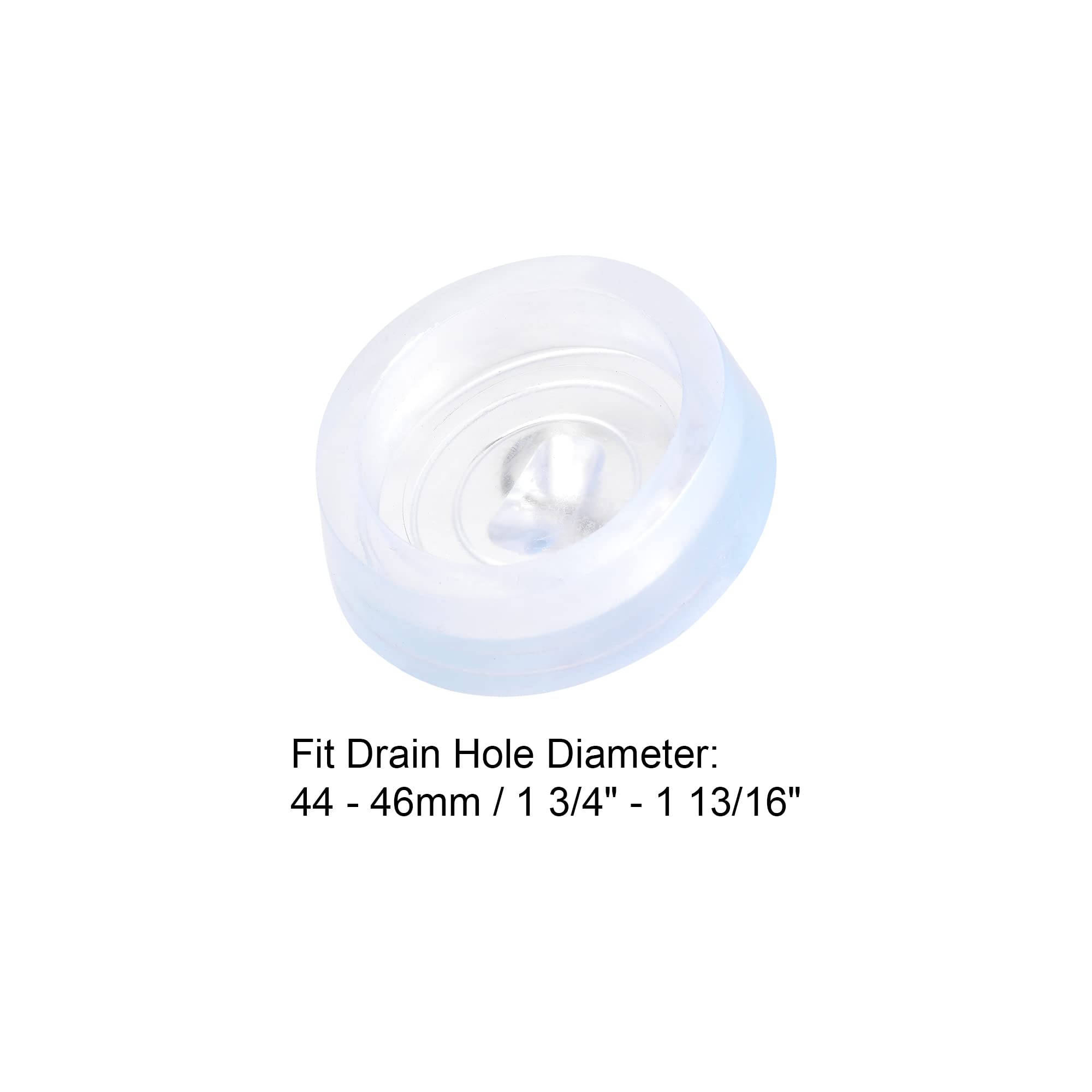 uxcell Clear Rubber Sink Plug - 1-3/4