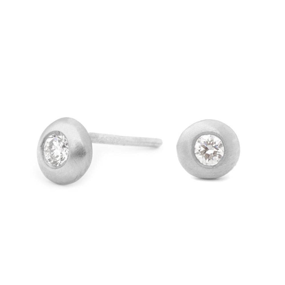 Diamond Bezel Stud Earrings for Women - 14K Gold Plated Cubic Zirconia Earrings | Perfect for Weddings, Parties & Everyday Elegance