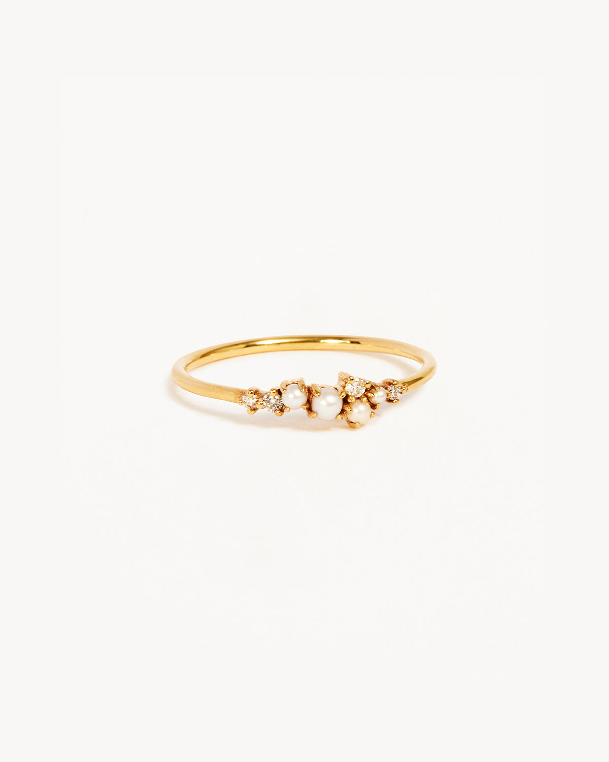 14K Solid Gold Tranquillity Diamond Ring for Women - Elegant Stackable Wedding Band, Anniversary Gift, Promise Ring - Perfect for Everyday Wear & Special Occasions