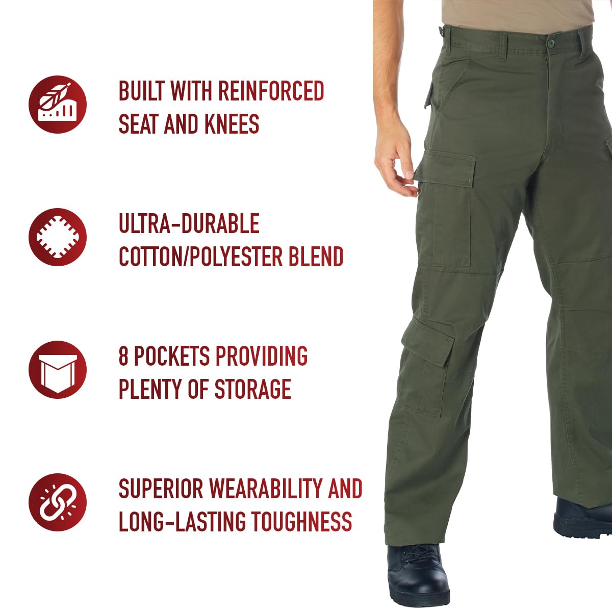 Rothco Men's Tactical Cargo Pants - Durable Military Style Work Pants with Multiple Pockets | Perfect for Outdoor Activities, Hiking, Camping & Workwear