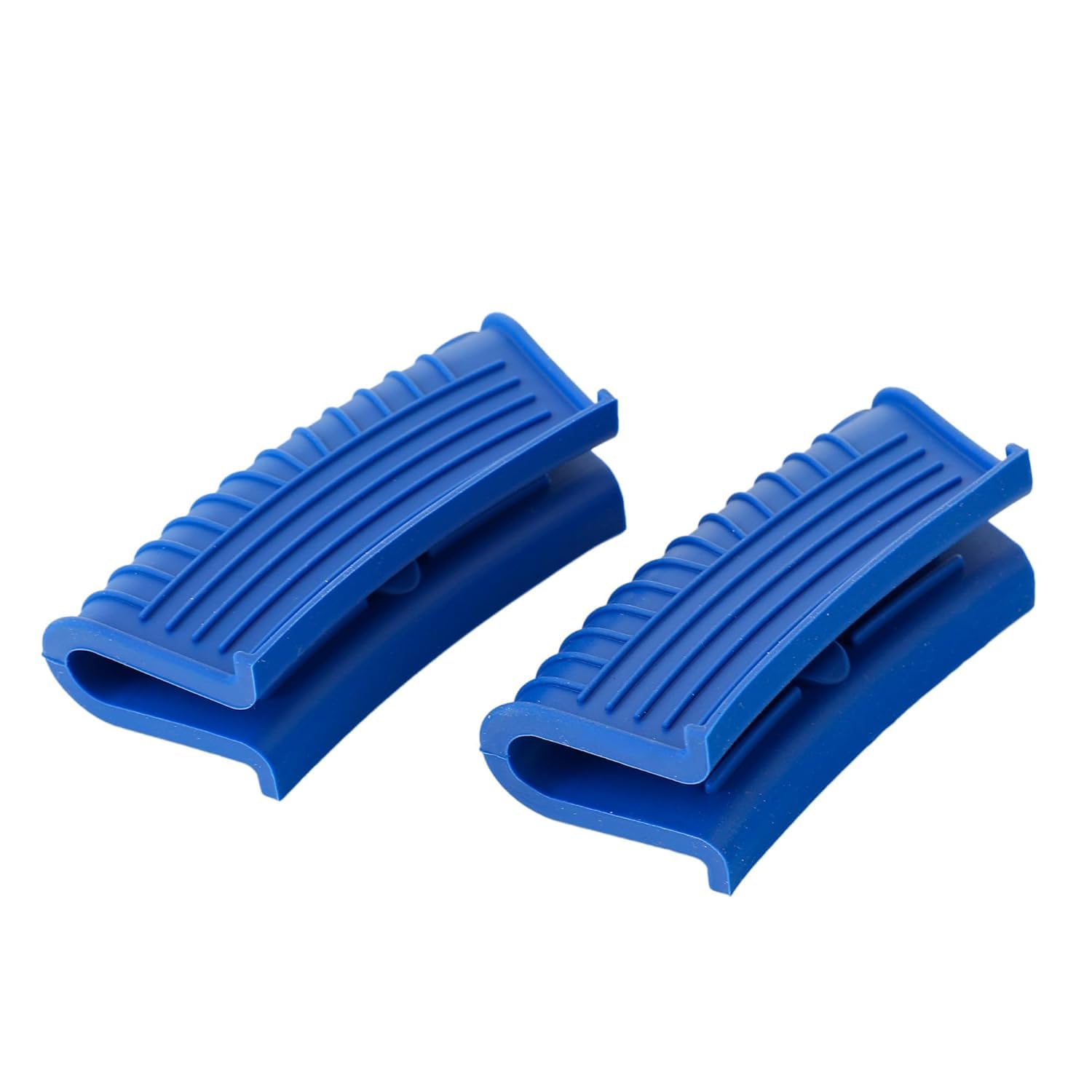 Kuber Industries Silicone Hot Handle Holder Set of 2 - Heat Resistant, Non-Slip Pot Holders for Stove, Oven & Grill - Blue Kitchen Handle Covers for Safe Cooking & Baking