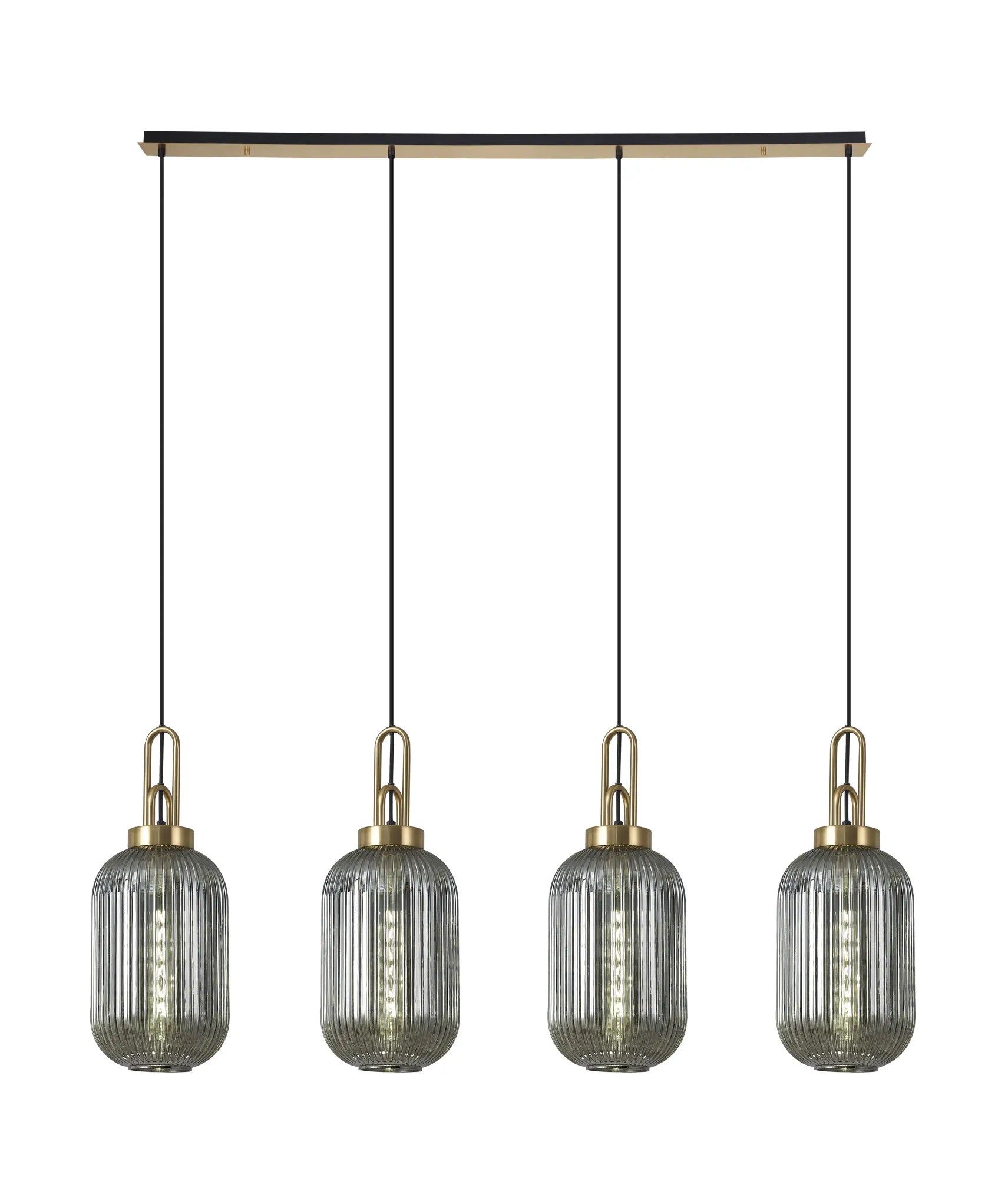 Cadiz 4Lt Linear Pendant Light Fixture - Modern Brushed Nickel/Matte Black/Bronze Finish - Perfect for Kitchen Island, Dining Room & Office Lighting