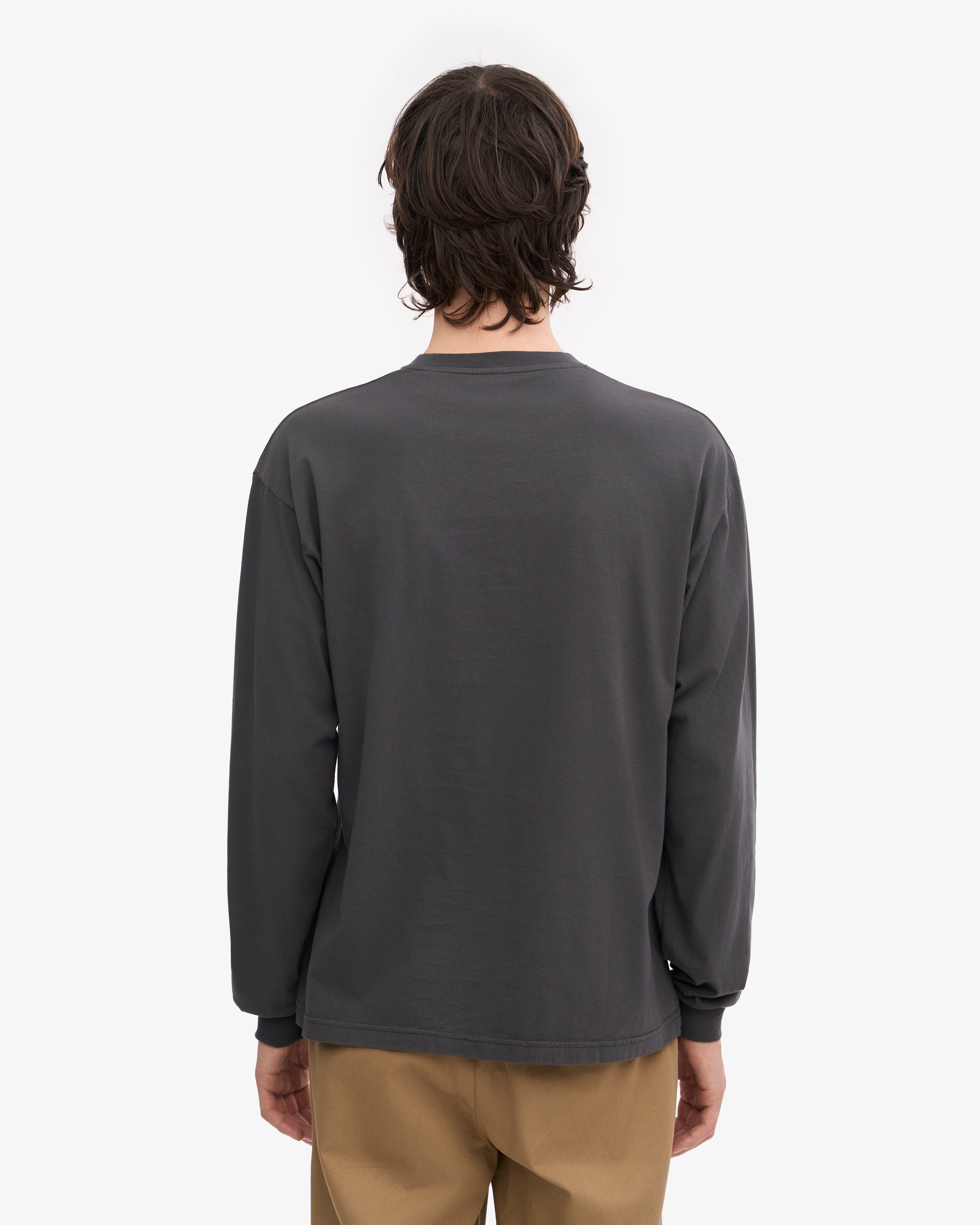 Oversized Organic Long Sleeve T-Shirt for Women - Soft Lava Grey Cotton Tee - Perfect for Casual Wear, Layering & Outdoor Activities