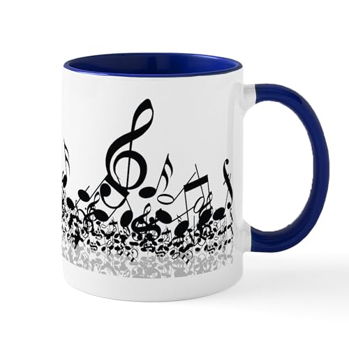 White/Navy Inside - Music Notes Mug
