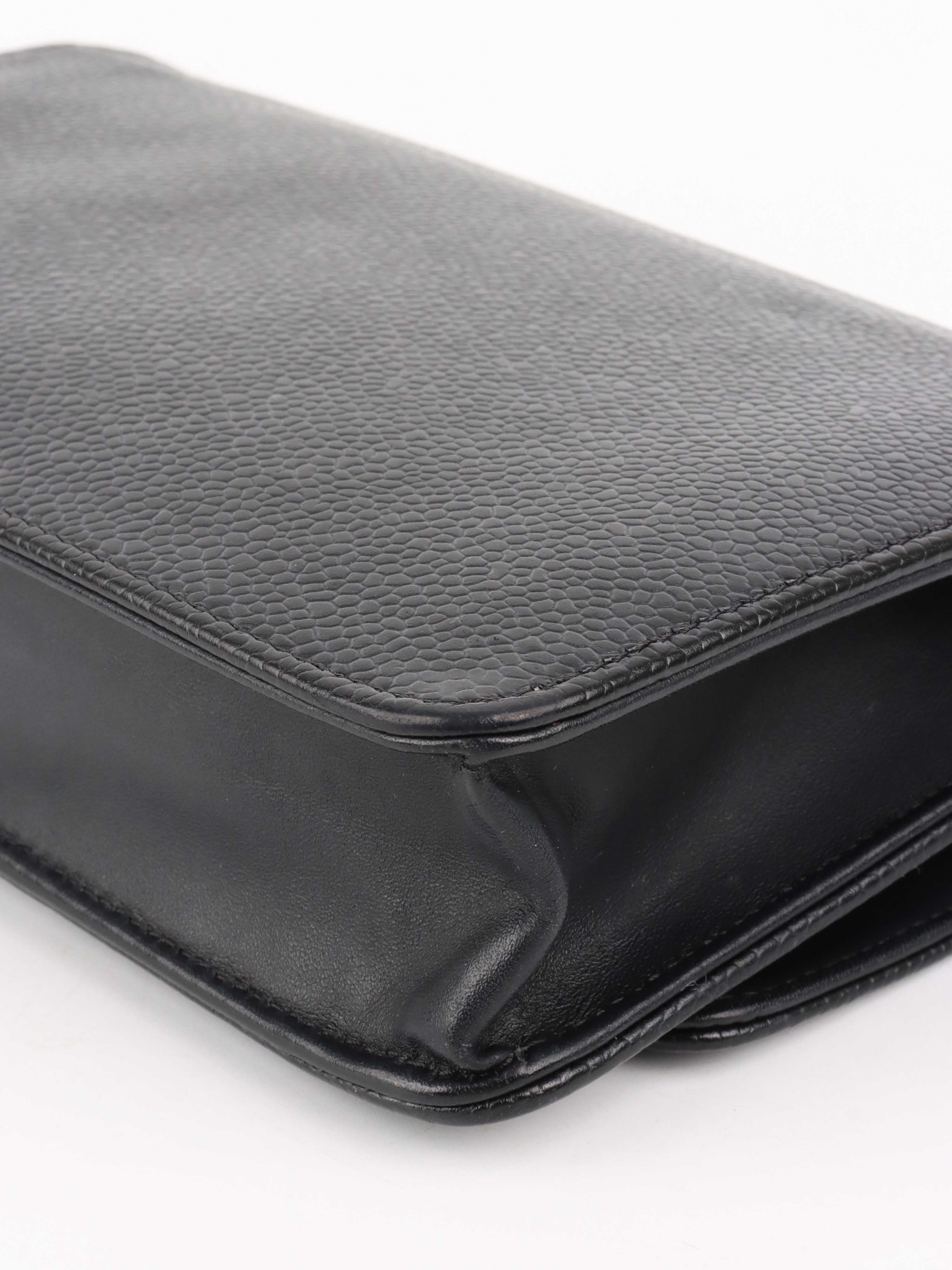 Chanel Black Caviar Leather Wallet on Chain Crossbody Bag for Women - Perfect for Evening Events, Parties & Daily Use