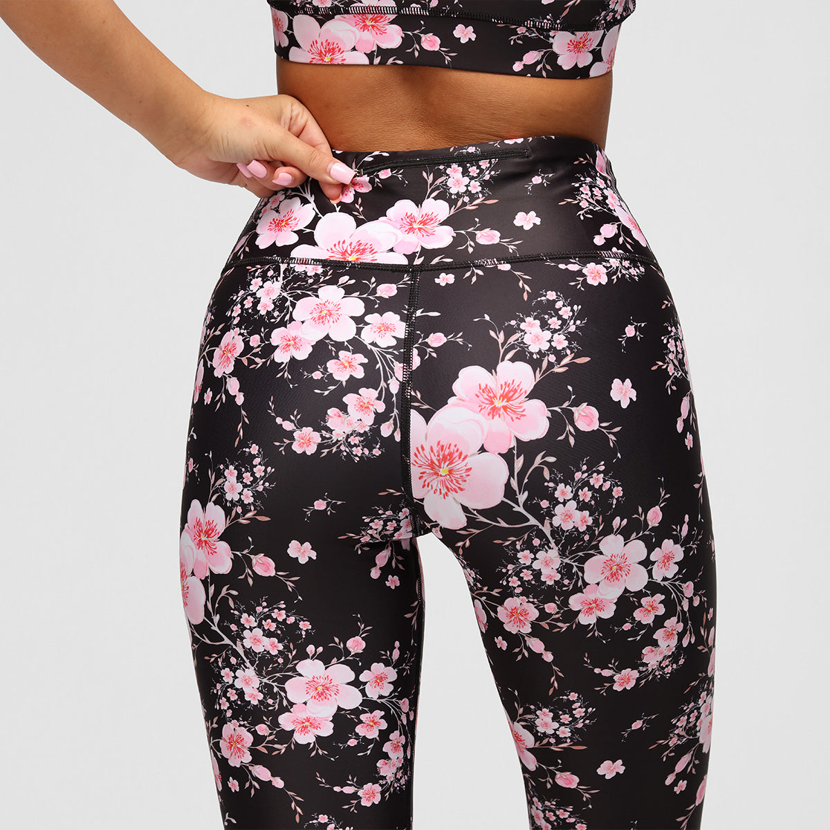 Blossom Noir High Waist Yoga Leggings for Women - Tummy Control Workout Pants - Comfortable Stretchy Gym Leggings for Running, Pilates & Lounge Wear