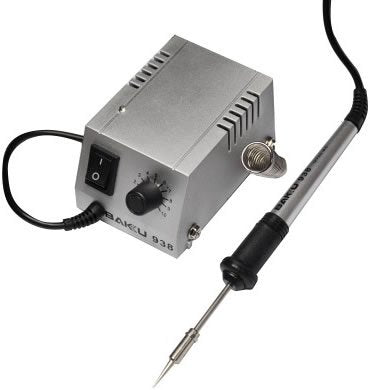 Bakku 938 Mini Soldering Station Kit - 60W Adjustable Temperature Welding Iron with 5 Tips - Perfect for Electronics Repair, DIY Projects & Jewelry Making