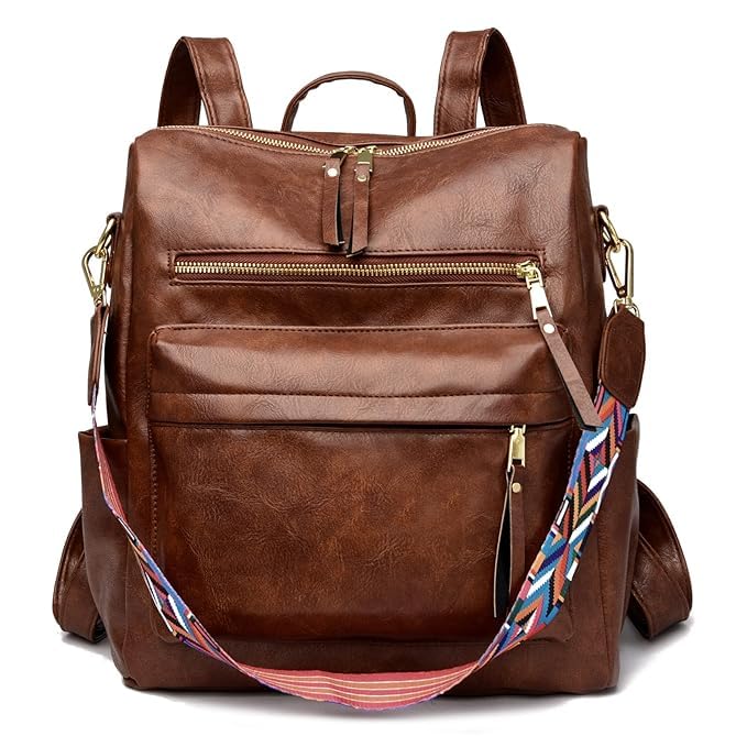 Stylish Women's Backpack Purse - Multipurpose Fashion Handbag with Adjustable Sling Belt for College, Office & Travel | Cute Printed Shoulder Bag Gift for Girls & Women | Perfect for Work, School & Daily Commute
