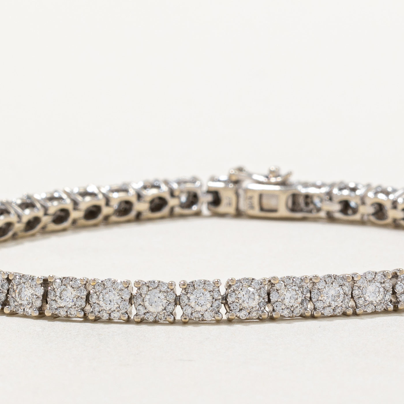 Diamond Halo Tennis Bracelet | 5.04ctw Total Weight | 7.25 Inches | Elegant Jewelry for Weddings, Parties & Special Occasions