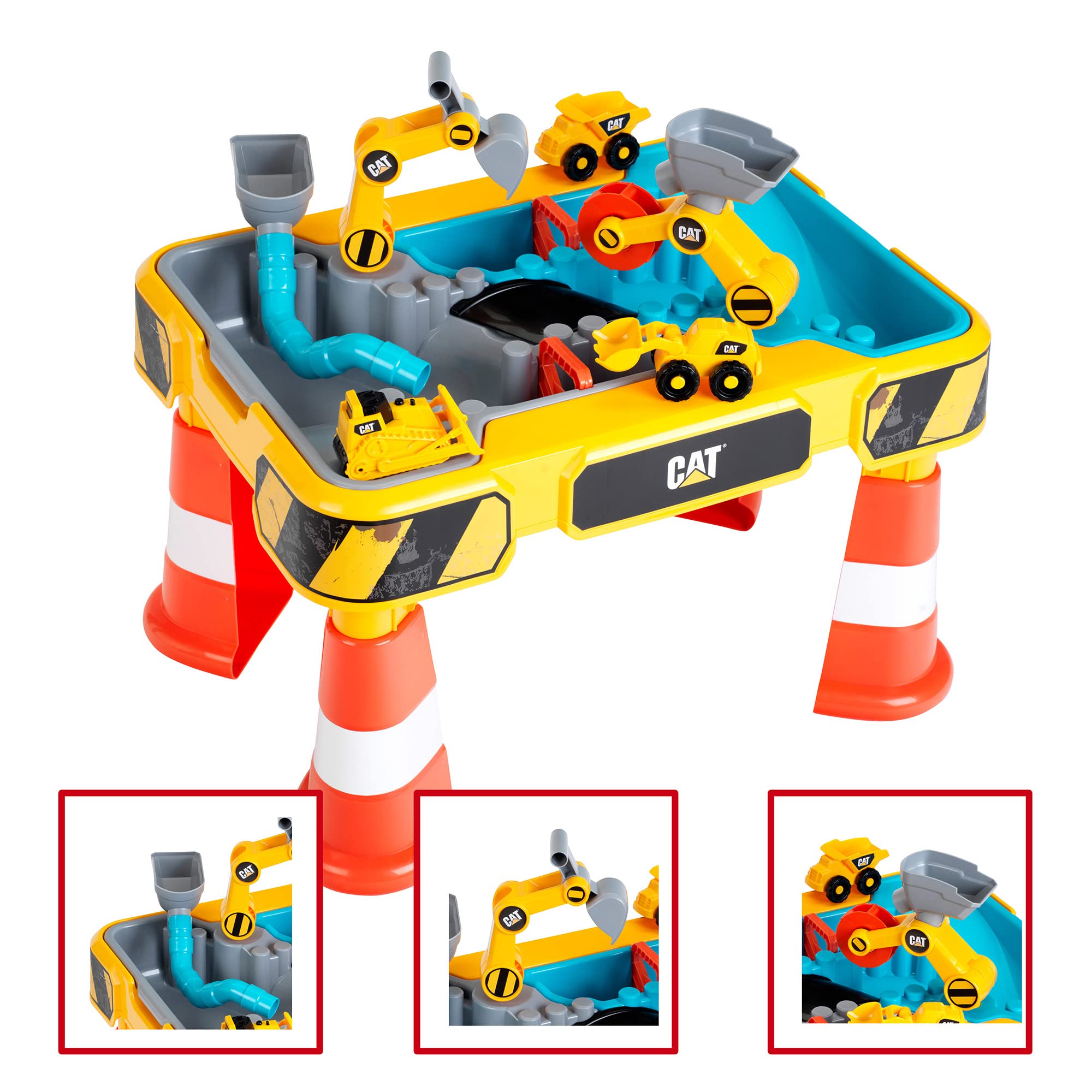 Klein CAT Sand and Water Play Table - Kids Construction Toys for Pretend Play - Outdoor & Indoor Activity Table for Toddlers 18 Months+ - Perfect for Backyard, Playroom & Preschool Learning