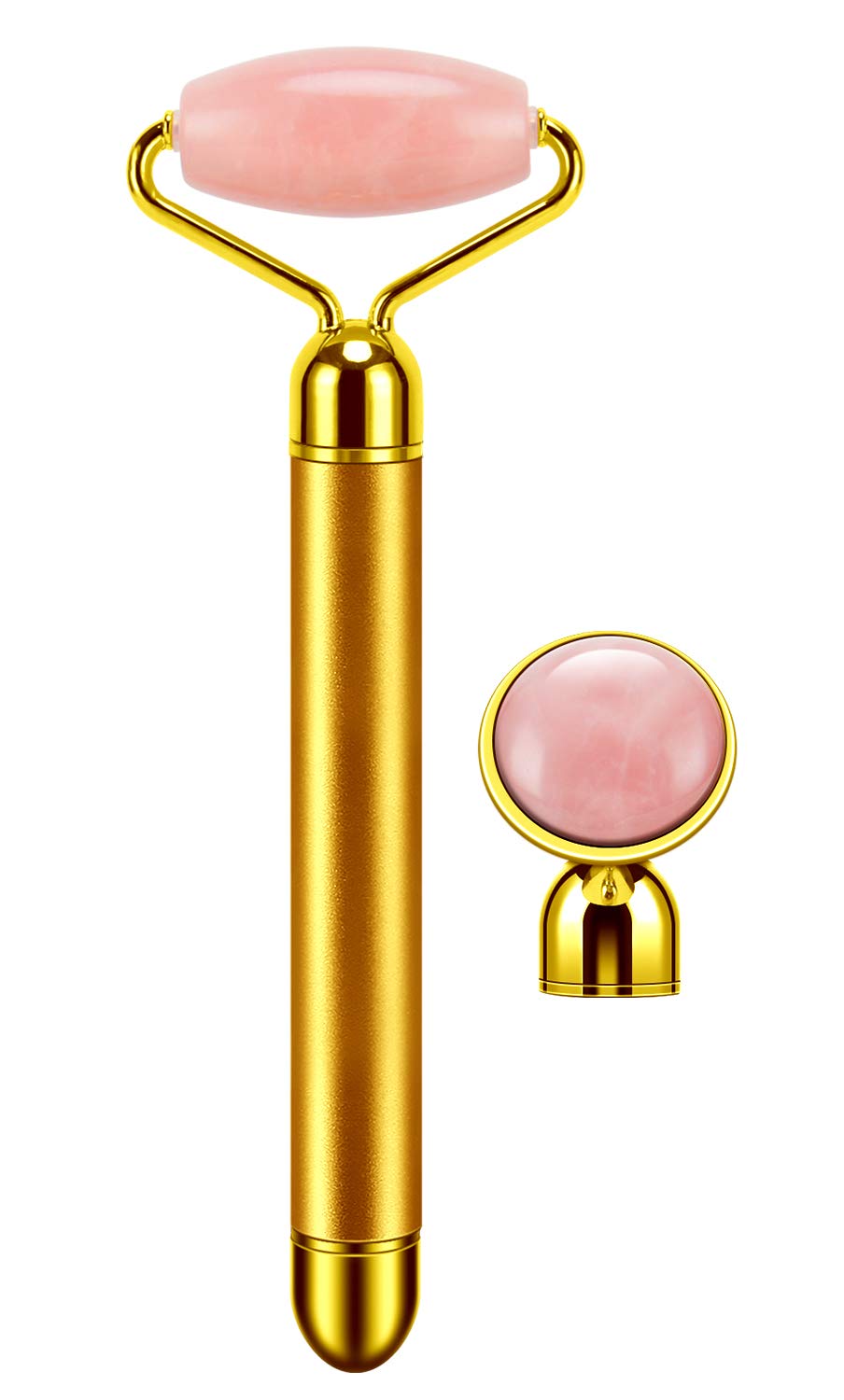 2-in-1 Electric Jade Roller & Face Massager - Rose Quartz Facial Massage Tool for Skin Tightening & Wrinkle Reduction | Perfect for At-Home Spa & Anti-Aging Skincare Routine