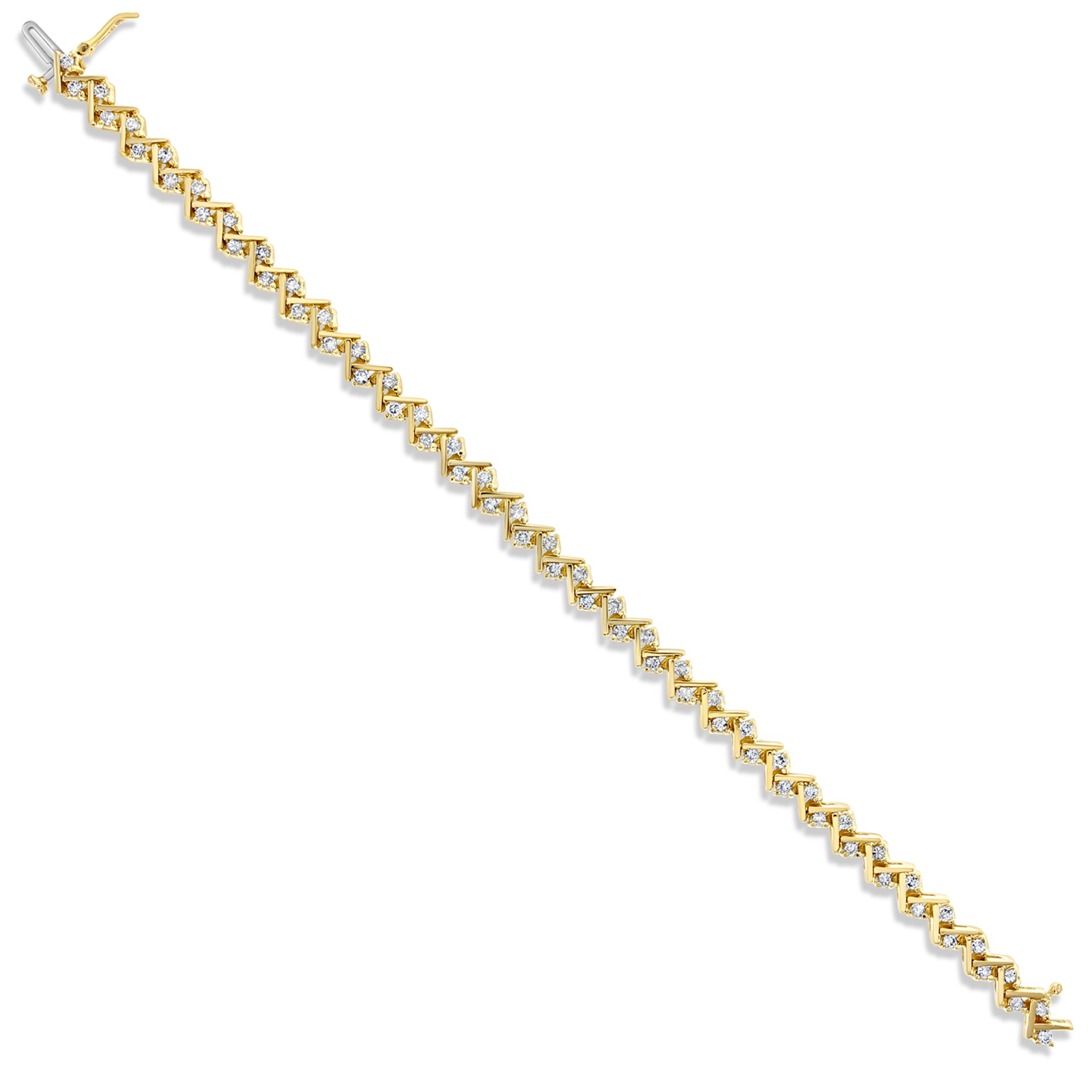Elegant Two by Two Diagonal Diamond Tennis Bracelet for Women - Perfect for Weddings, Parties & Special Occasions